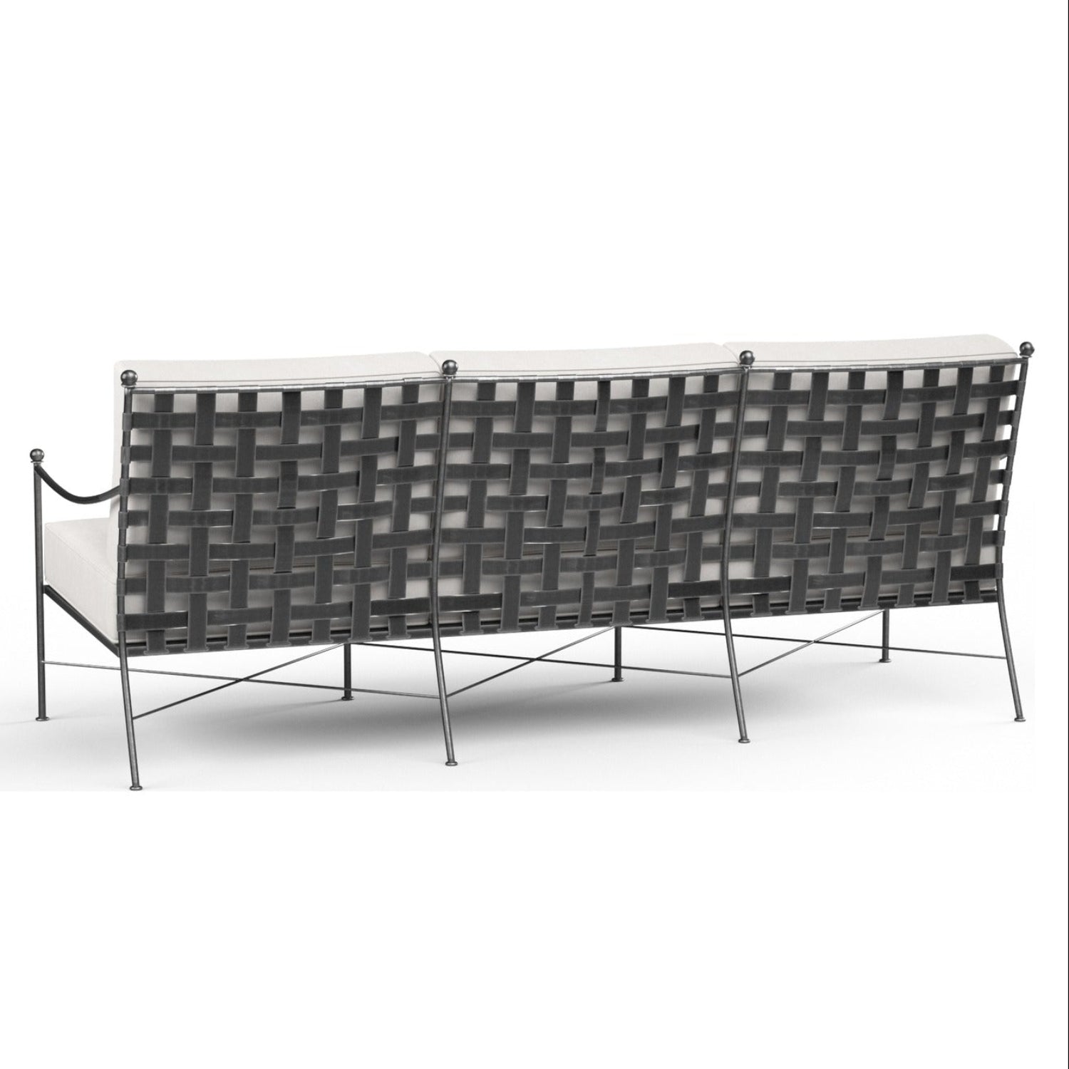 Sunset West Provence Canvas White w/Self Welt Outdoor Sofa