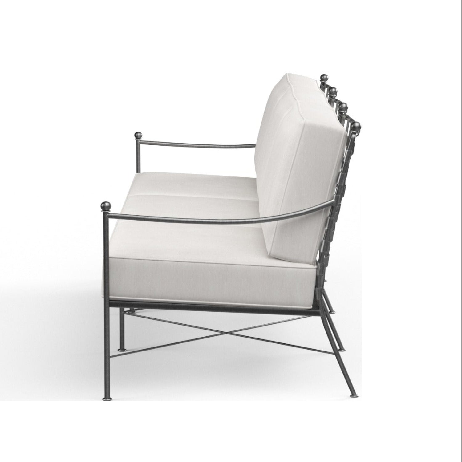 Sunset West Provence Canvas White w/Self Welt Outdoor Sofa