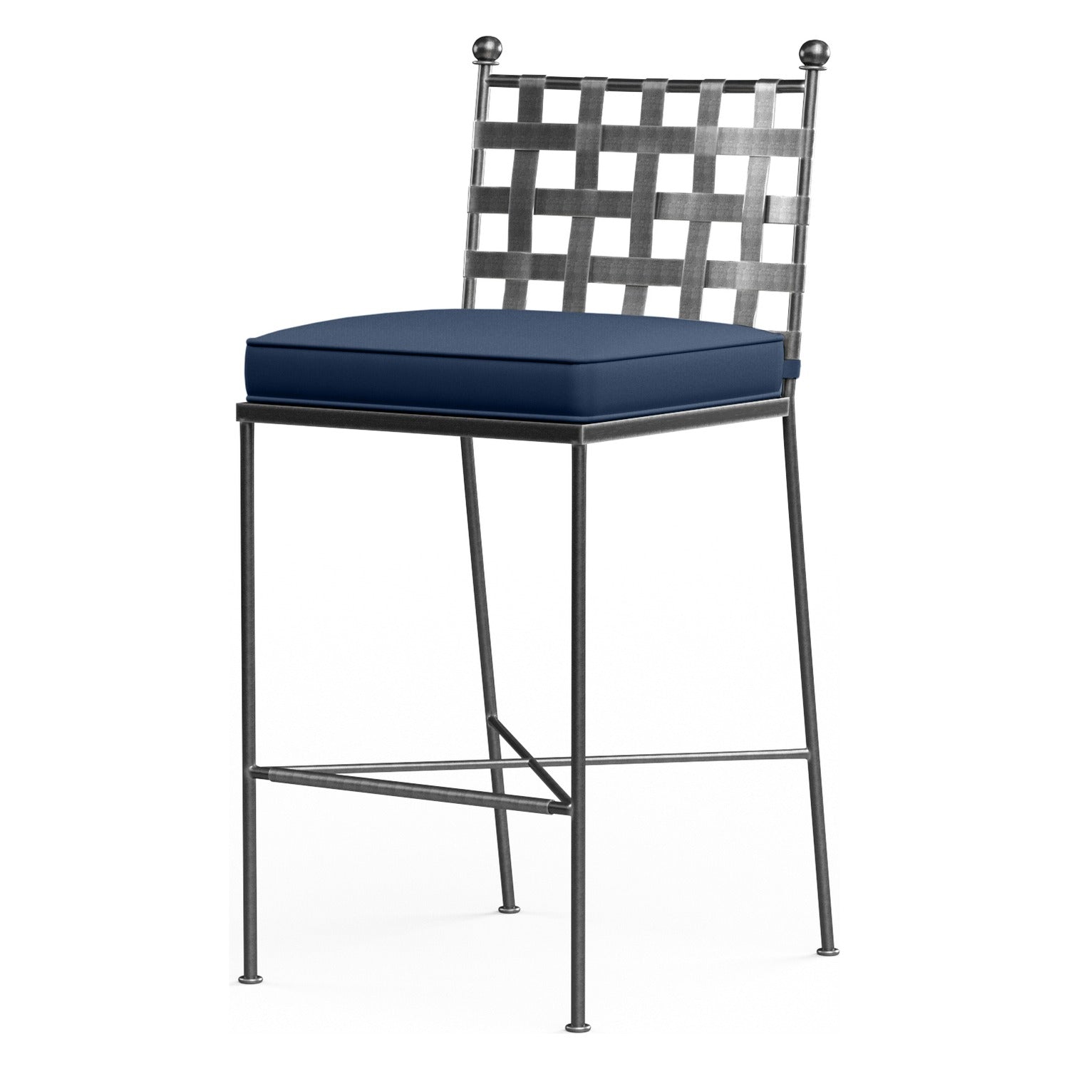 Sunset West Provence Spectrum Indigo w/Self Welt Outdoor Barstool Set of 2