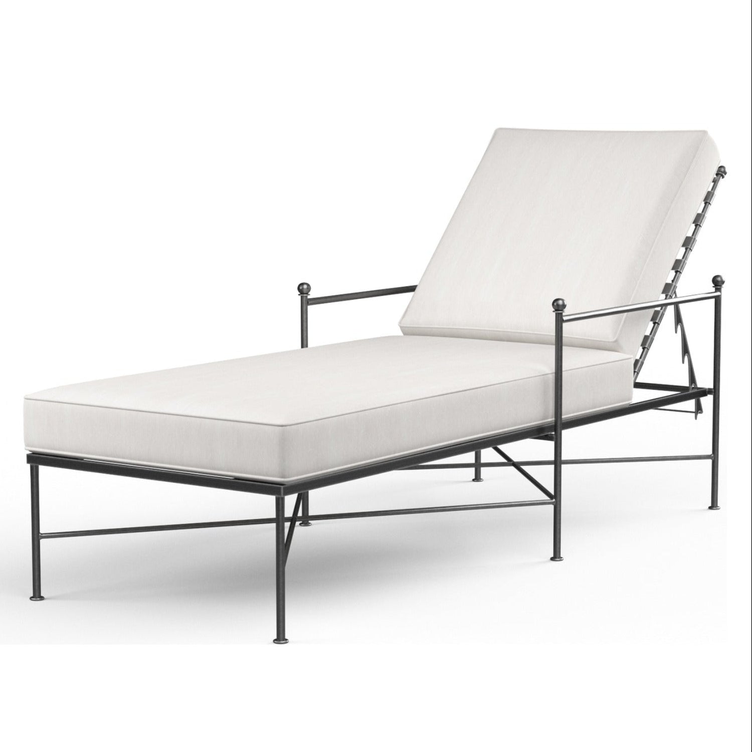 Sunset West Provence Canvas White w/Self Welt Outdoor Chaise Lounge