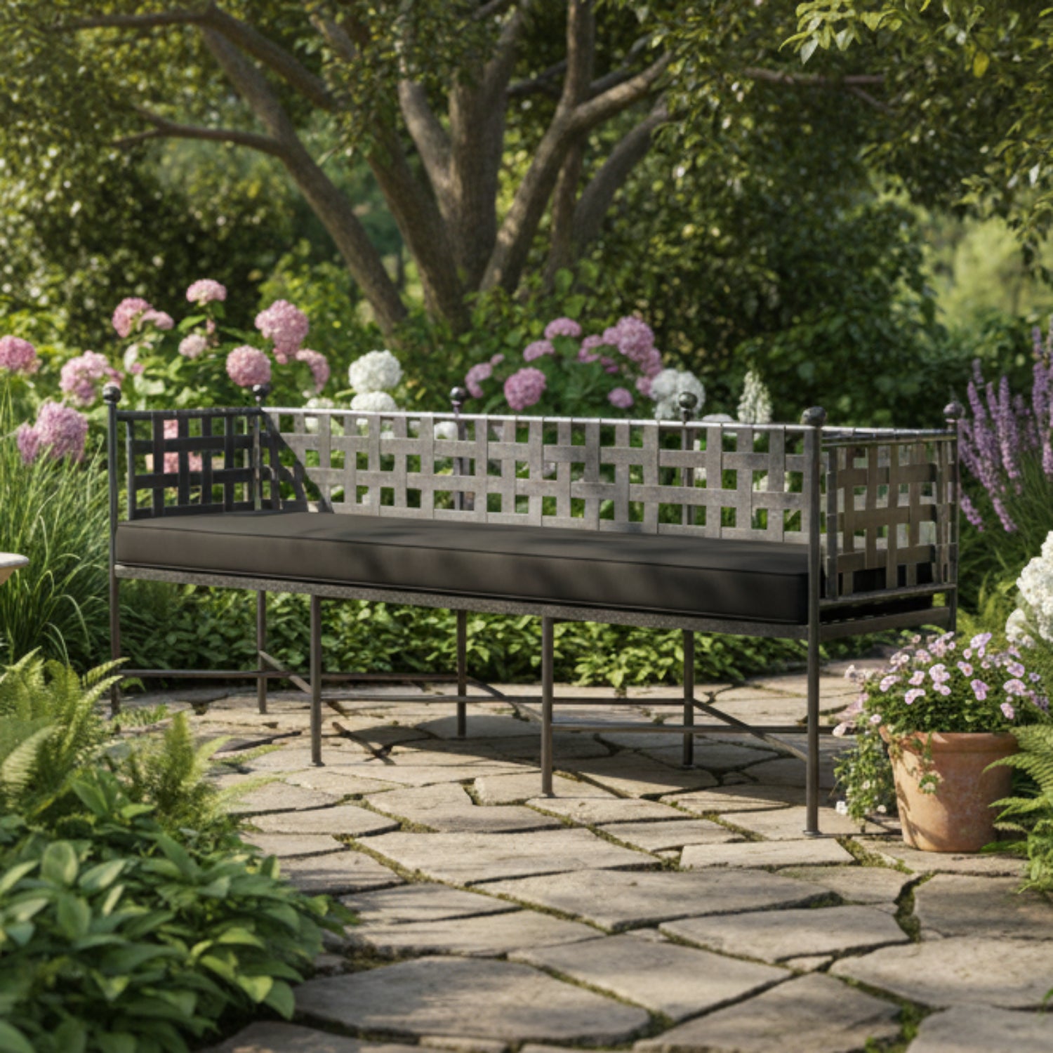 Sunset West Provence Spectrum Carbon w/Self Welt Garden Outdoor Bench