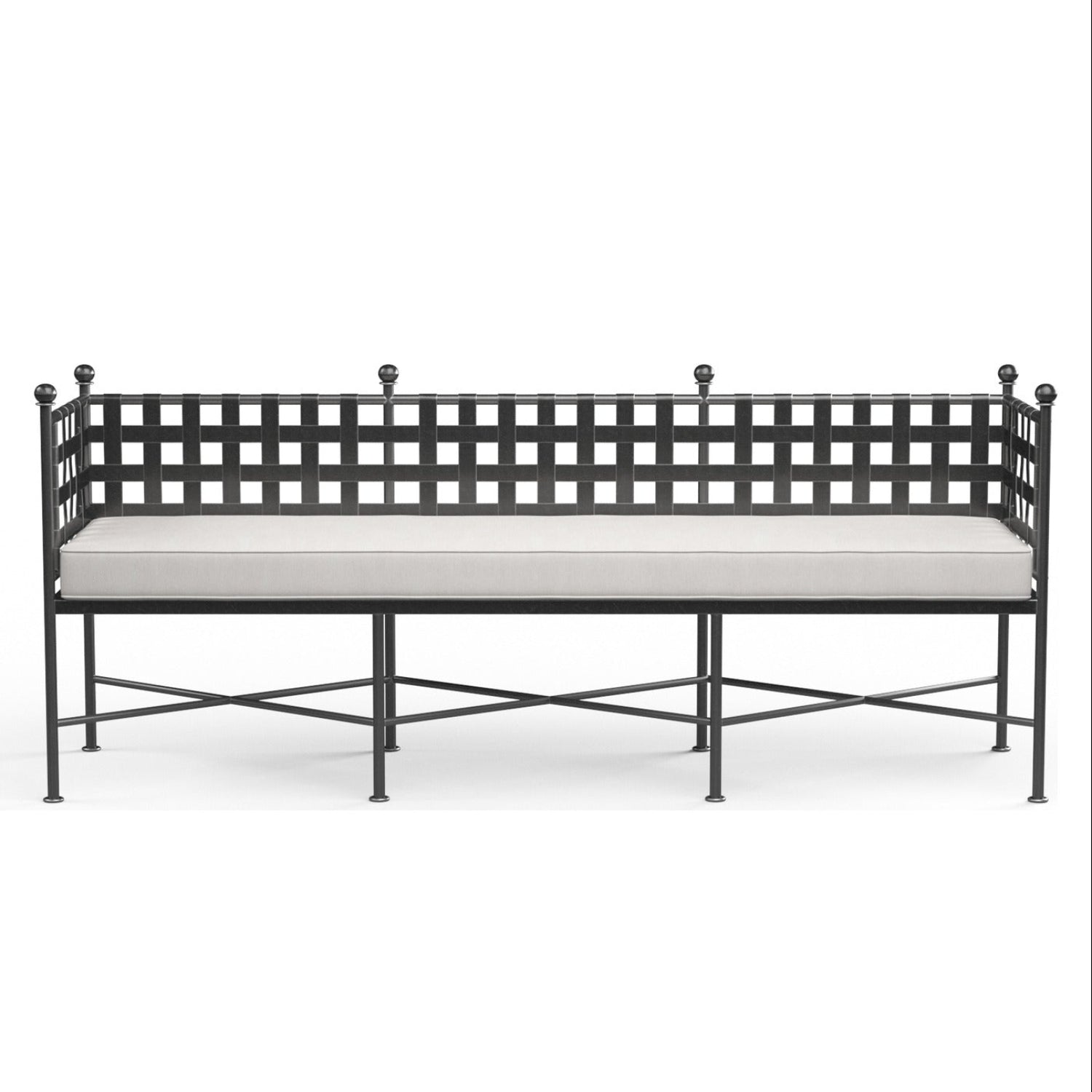 Sunset West Provence Canvas White w/Self Welt Garden Outdoor Bench