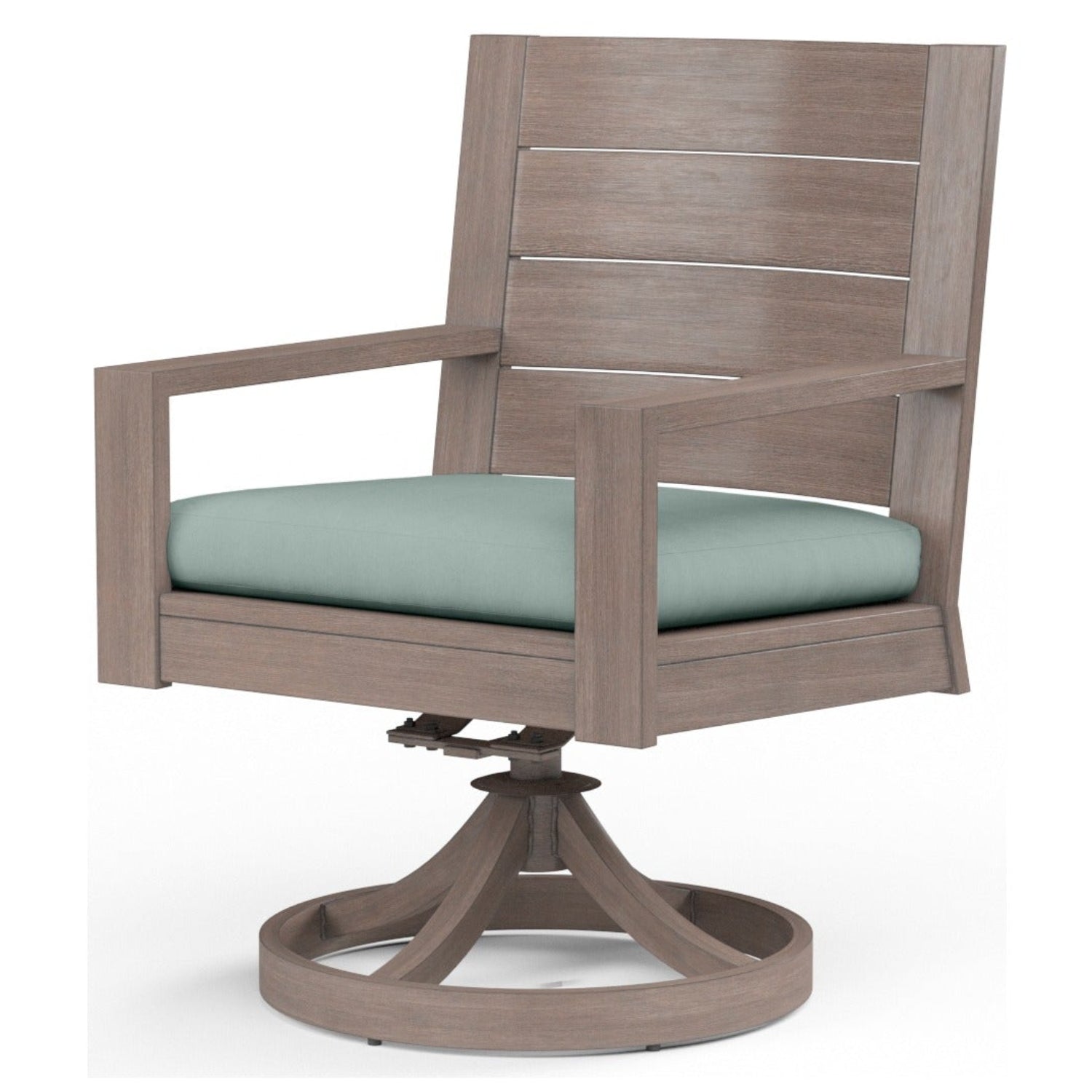 Sunset West Laguna Cast Mist Outdoor Swivel Dining Chair Set of 2