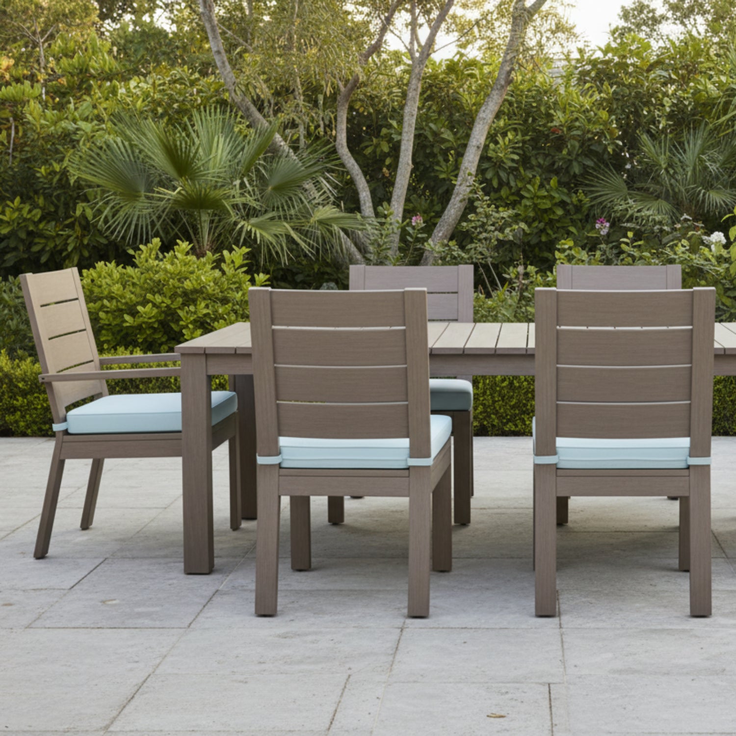Sunset West Laguna Canvas Skyline Outdoor Armless Dining Chair Set of 2