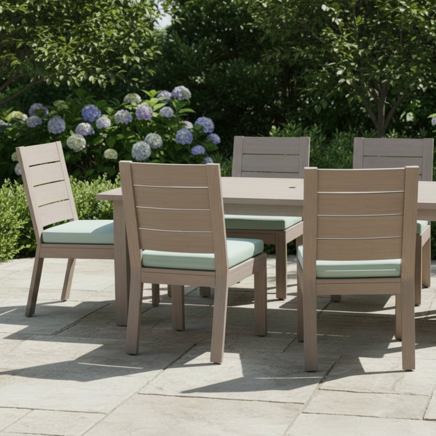 Sunset West Laguna Cast Mist Outdoor Armless Dining Chair Set of 2