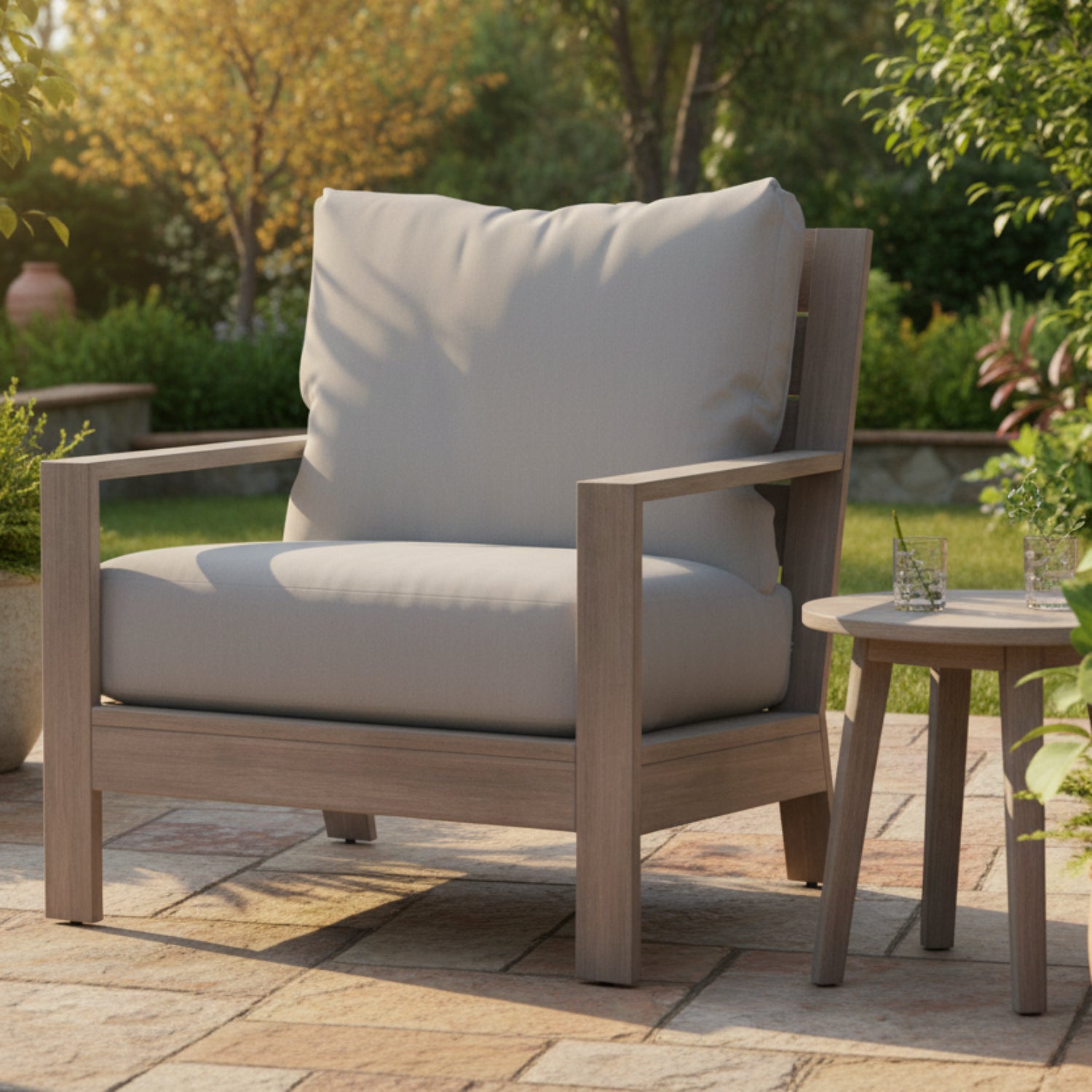 Sunset West Laguna Canvas Granite Outdoor Club Chair