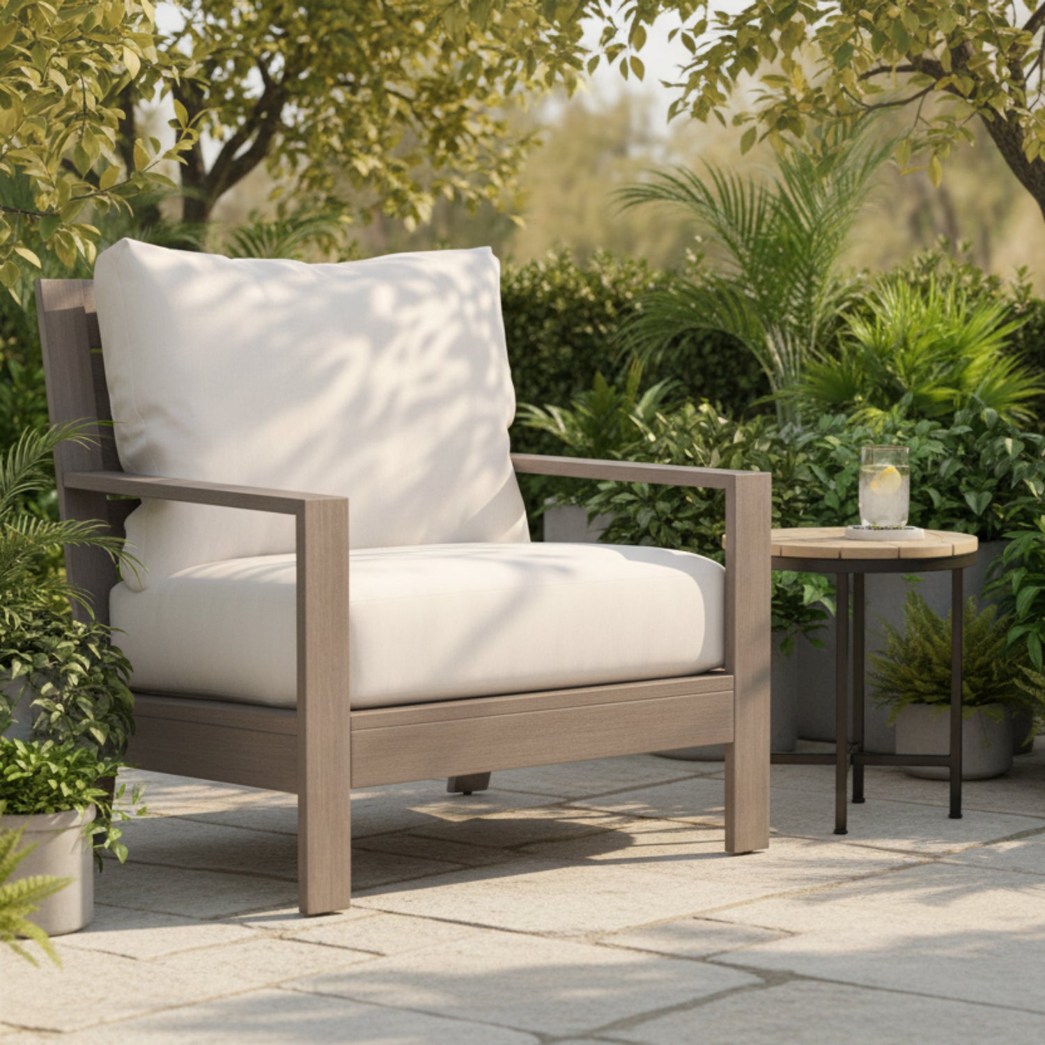 Sunset West Laguna Canvas Natural Outdoor Club Chair