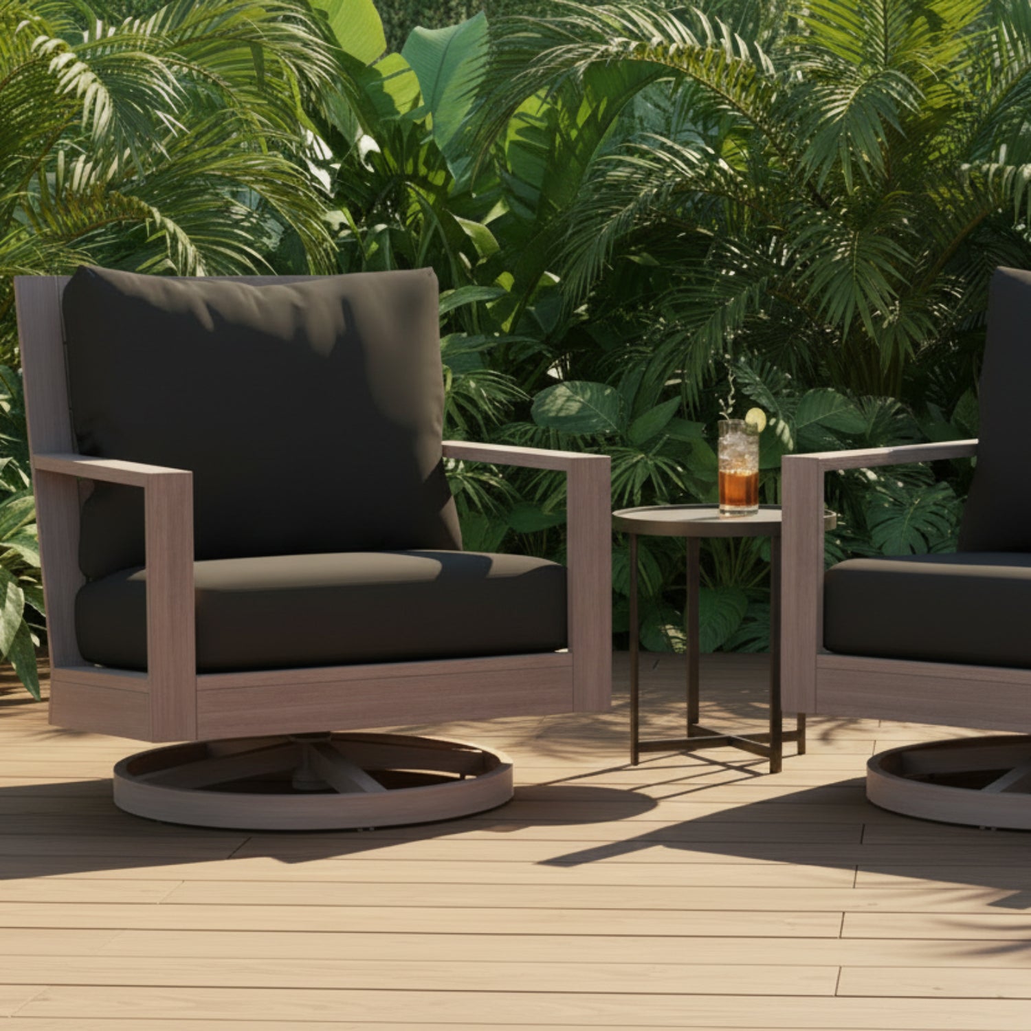 Sunset West Laguna Spectrum Carbon Outdoor Swivel Club Rocker