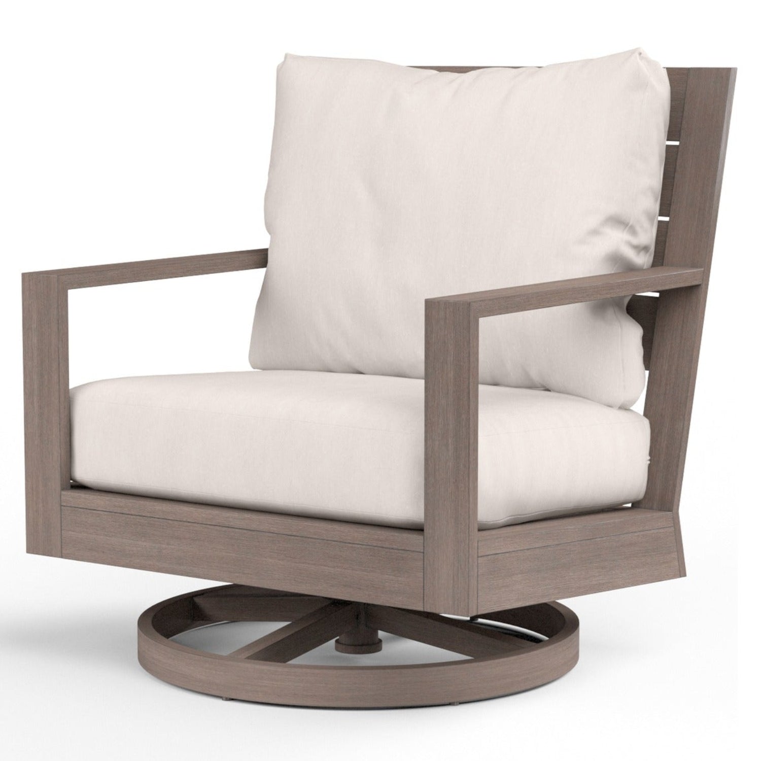 Sunset West Laguna Canvas Natural Outdoor Swivel Club Rocker