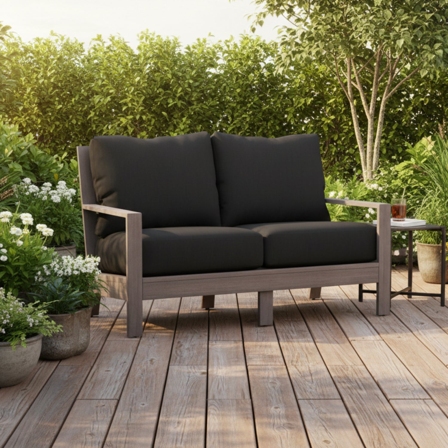 Sunset West Laguna Spectrum Carbon Outdoor Loveseat