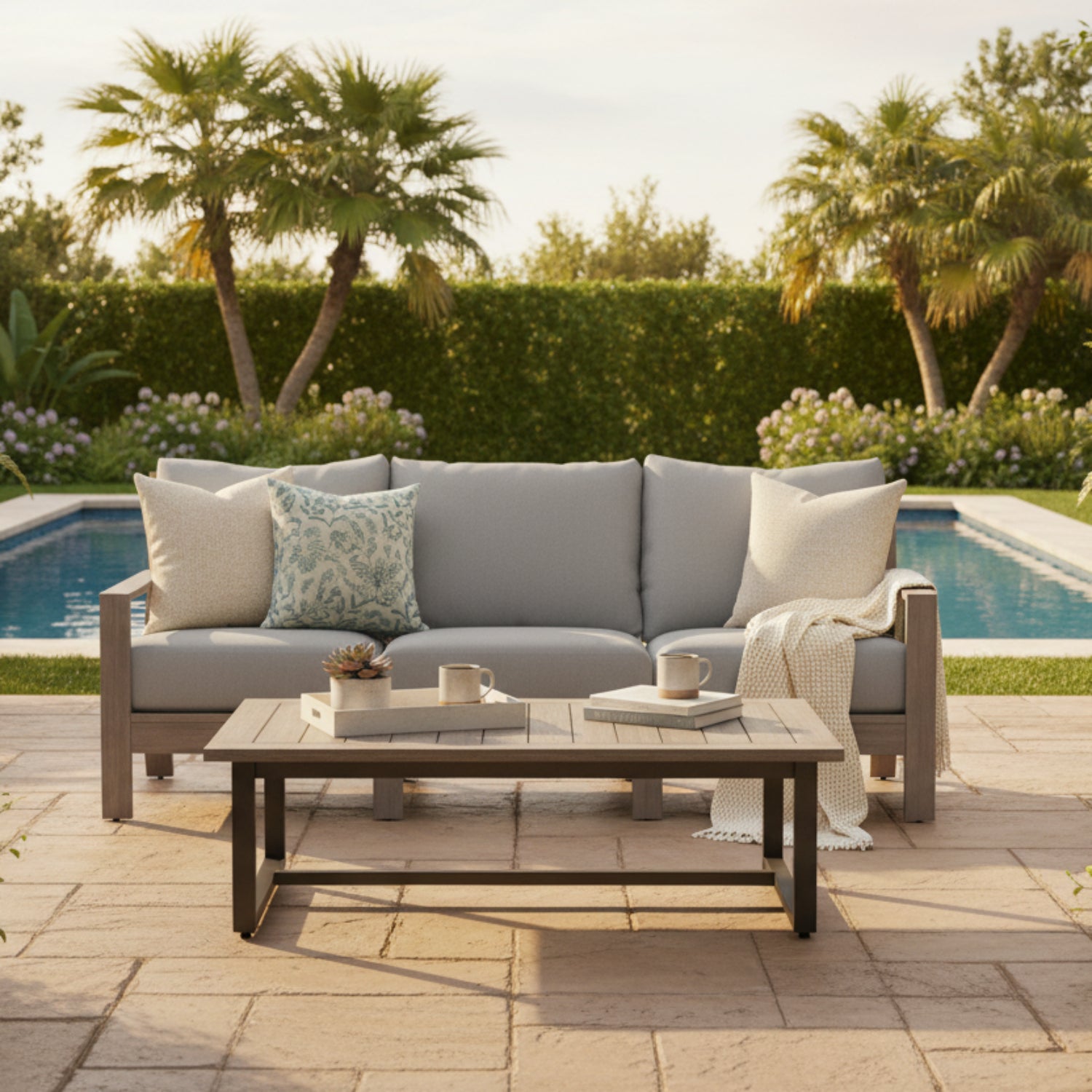 Sunset West Laguna Canvas Granite Outdoor Sofa
