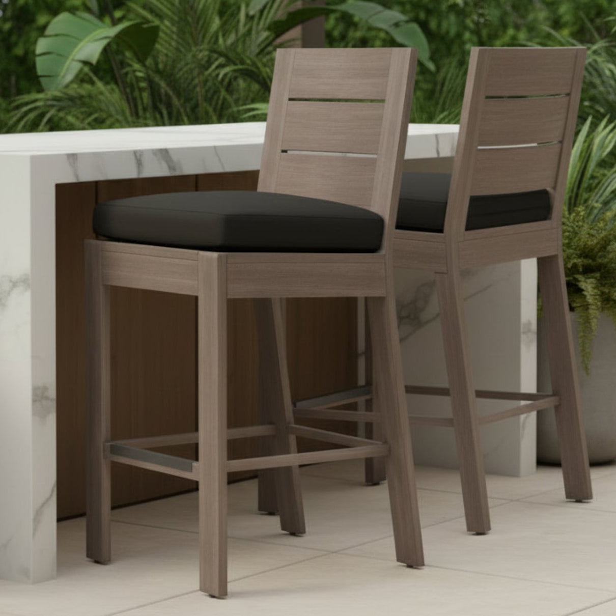 Sunset West Laguna Spectrum Carbon Outdoor Counter Stool Set of 2