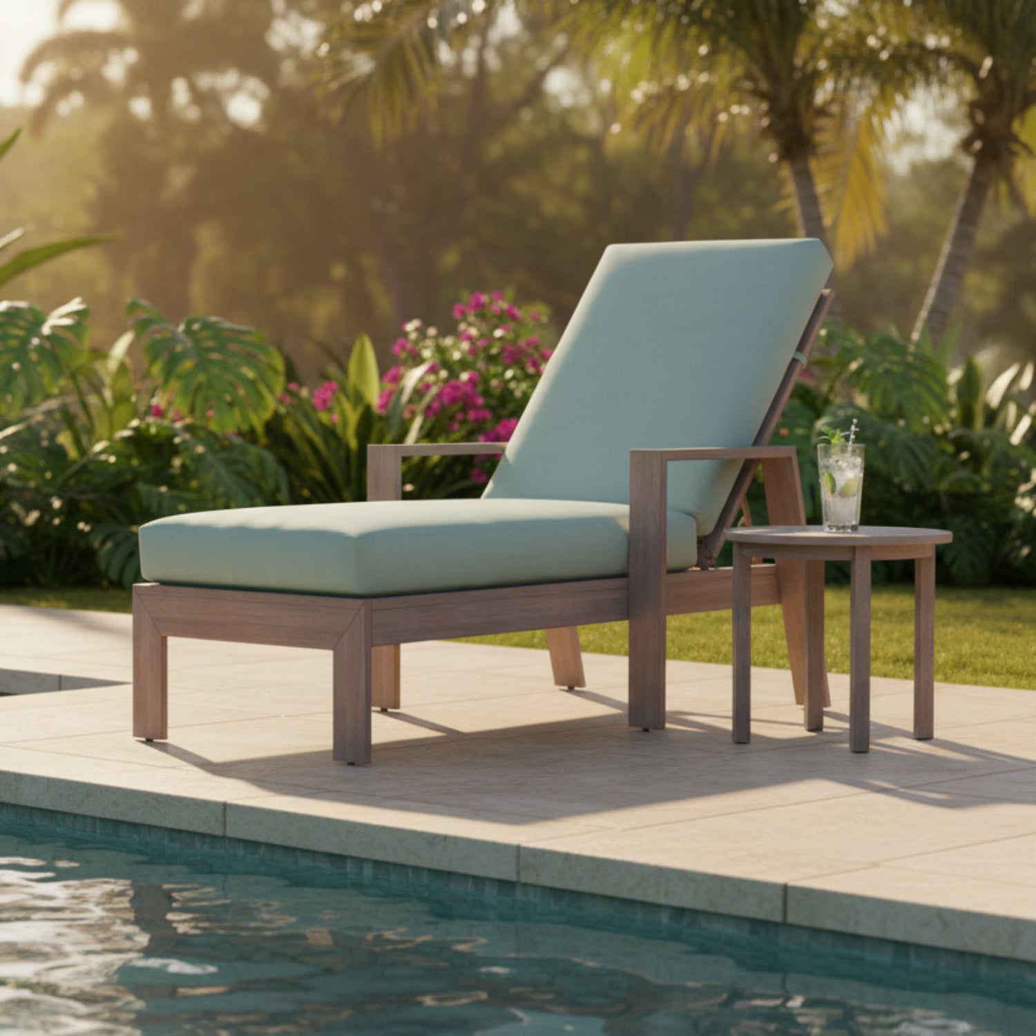Sunset West Laguna Cast Mist Outdoor Chaise Lounge