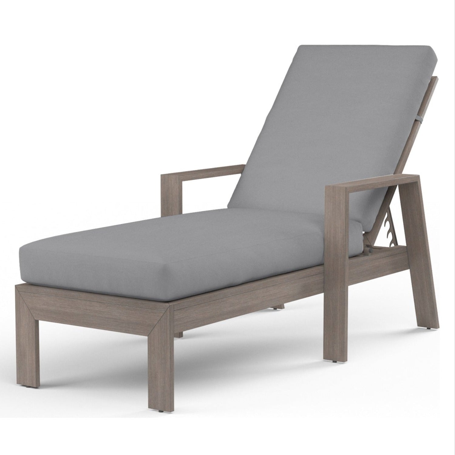 Sunset West Laguna Canvas Granite Outdoor Chaise Lounge, Fully welded, scratch-resistant powder-coated, front view