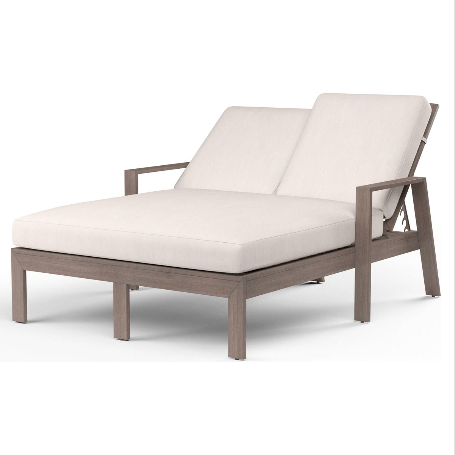 Sunset West Laguna Canvas Natural Double Outdoor Chaise Lounge