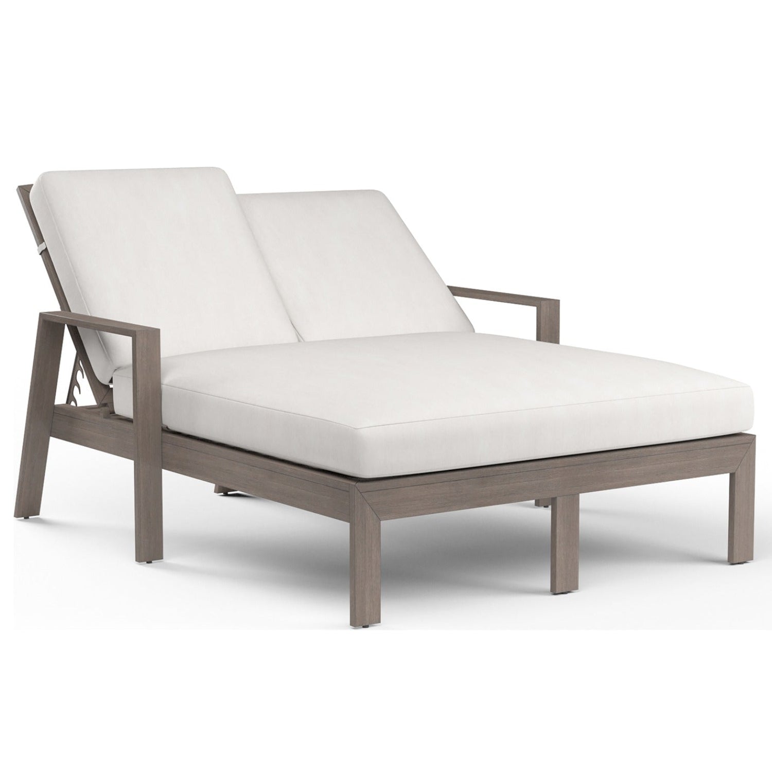 Sunset West Laguna Canvas Flax Double Outdoor Chaise Lounge