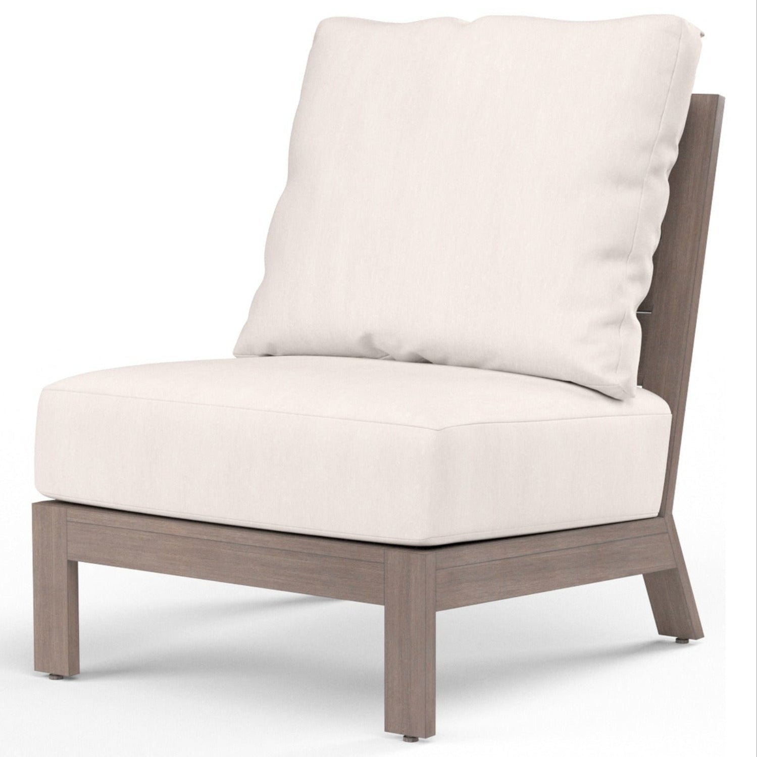 Sunset West Laguna Canvas Natural Outdoor Armless Club, Fully welded, scratch-resistant powder-coated, front view