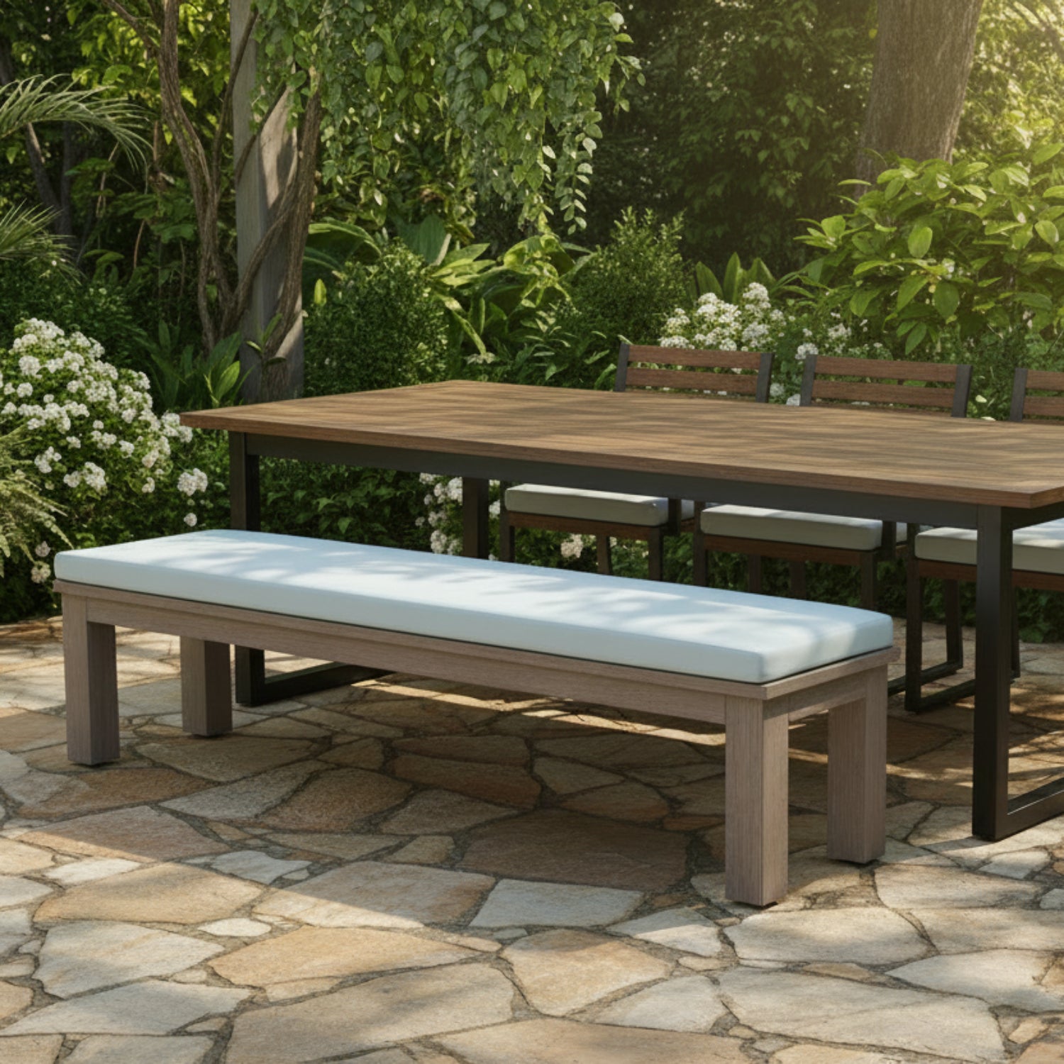 Sunset West Laguna Canvas Skyline Outdoor Dining Bench