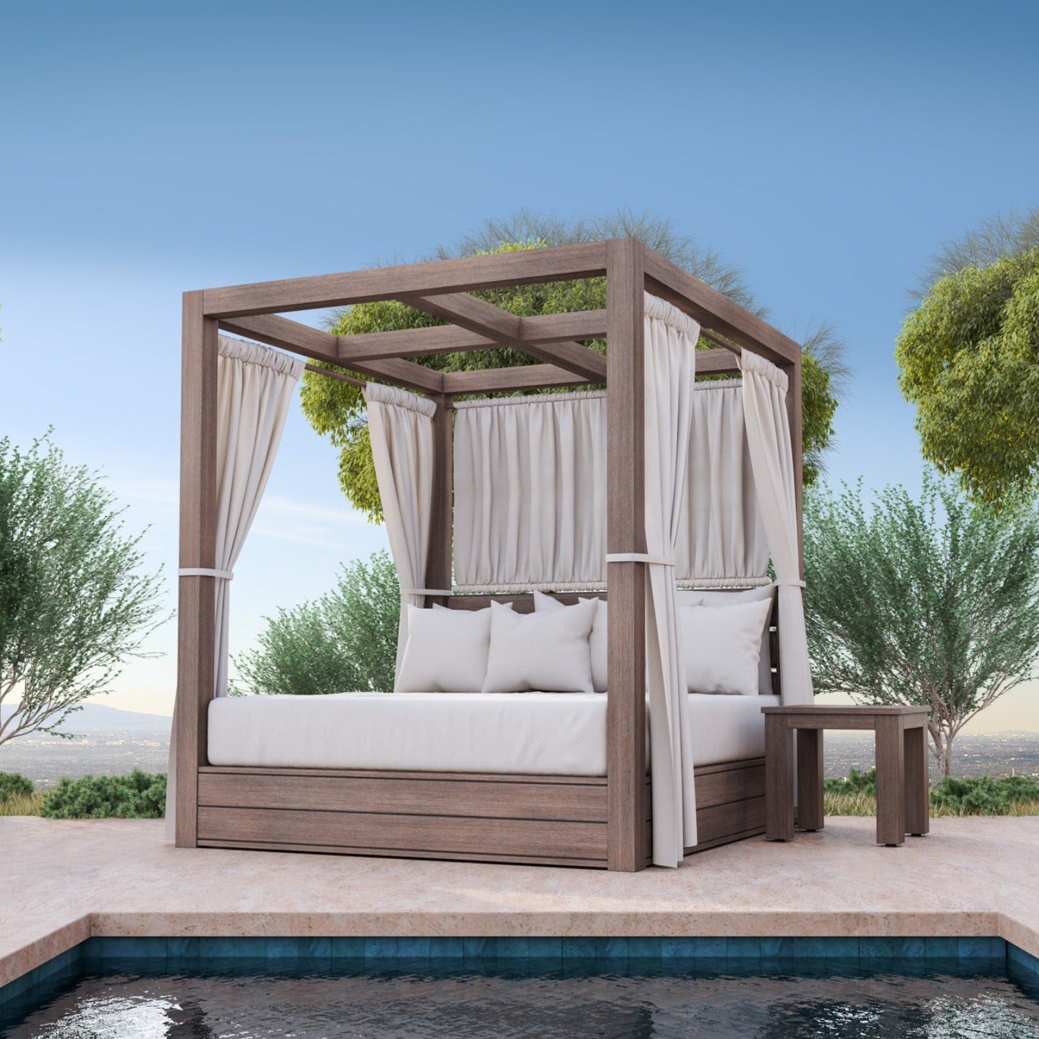 Sunset West Laguna Canvas Flax Resort King Outdoor Daybed