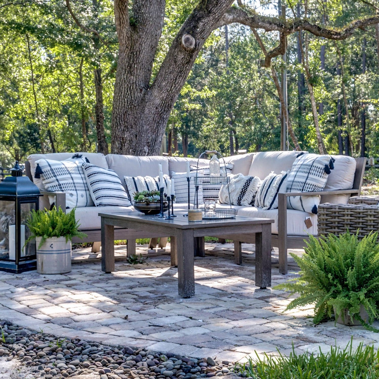 Sunset West Laguna Canvas Flax Outdoor Sectional