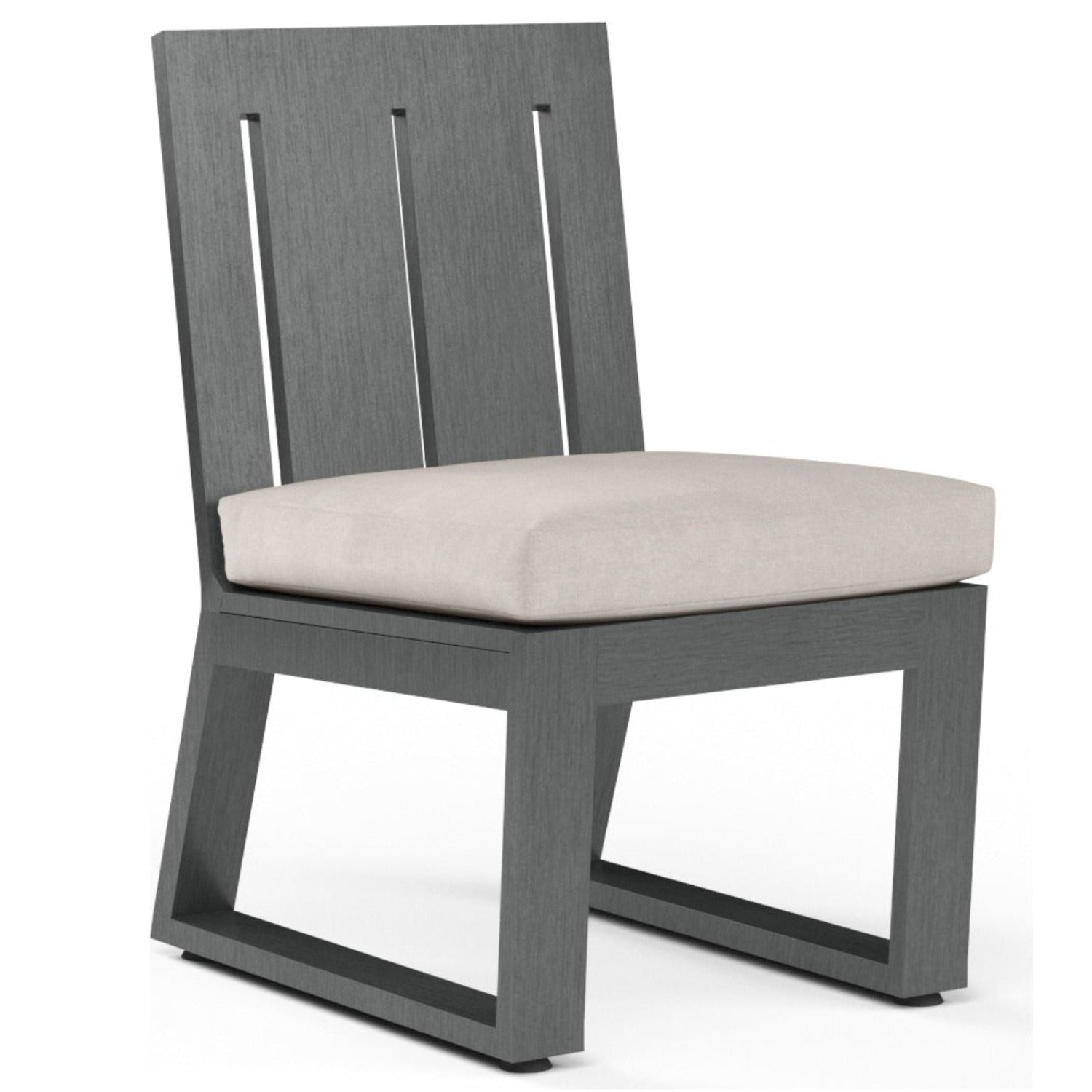 Sunset West Redondo Canvas Natural Outdoor Armless Dining Chair Set of 2