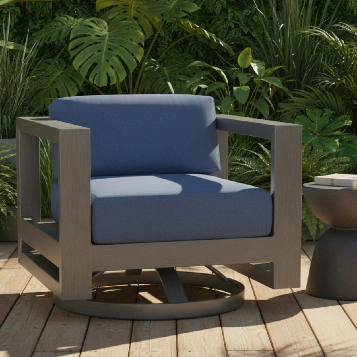 Sunset West Redondo Spectrum Indigo Outdoor Swivel Club