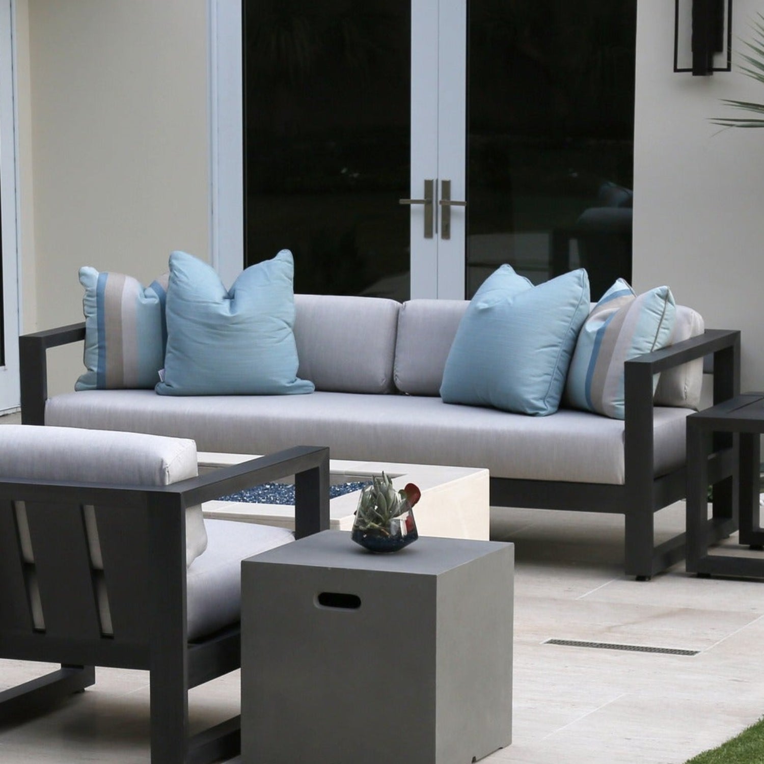 Sunset West Redondo Cast Silver Outdoor Sofa