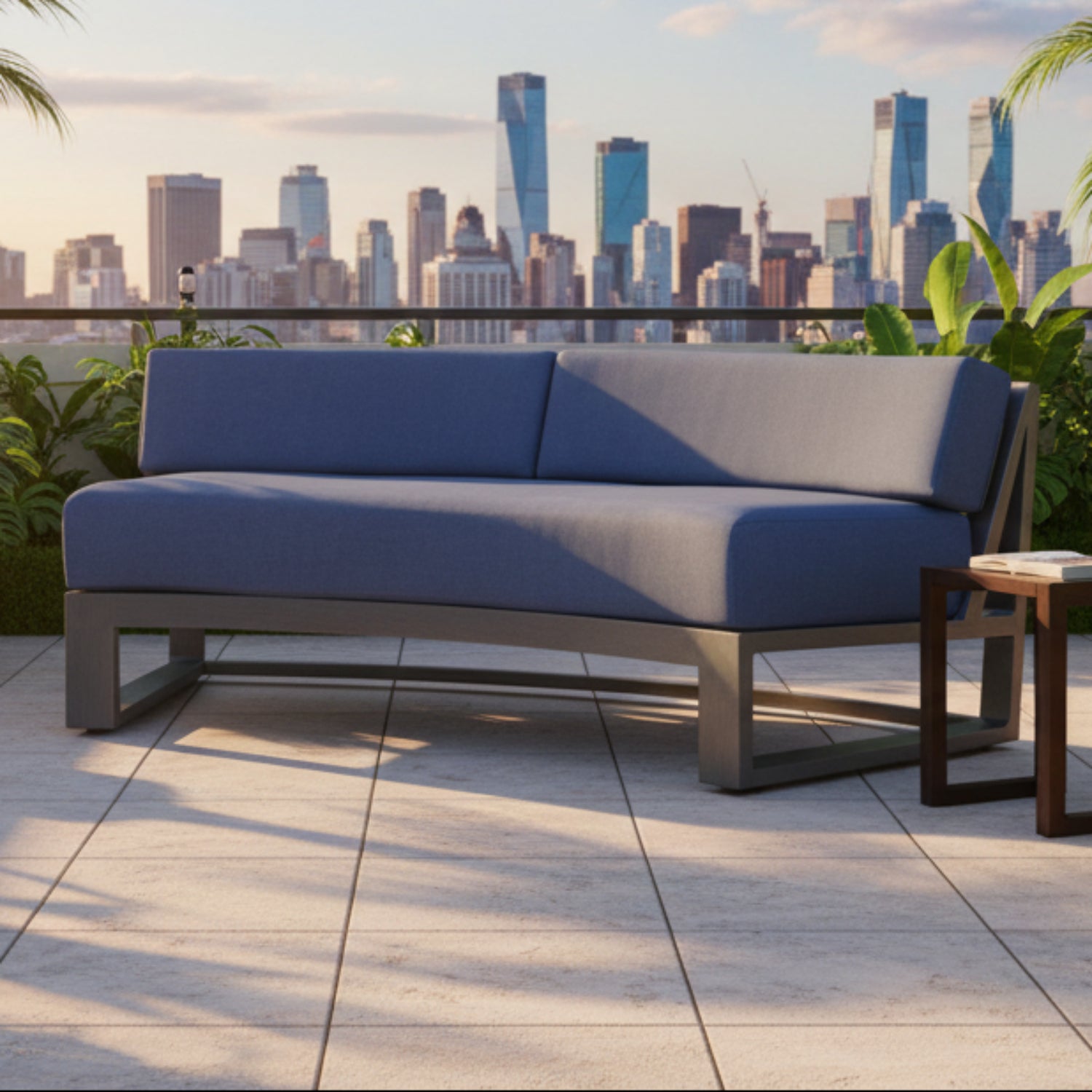 Sunset West Redondo Curved Spectrum Indigo Curved Outdoor Sofa