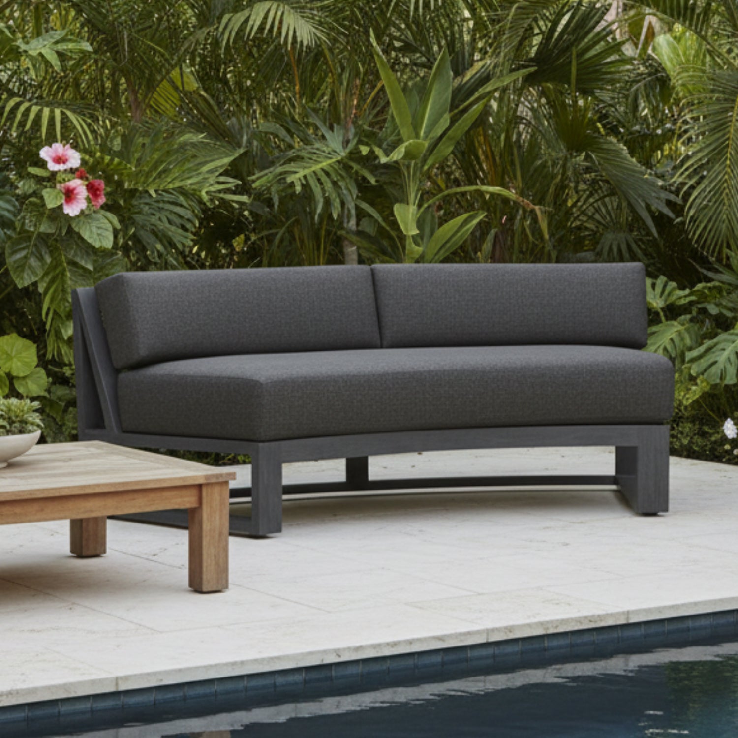 Sunset West Redondo Curved Spectrum Carbon Curved Outdoor Sofa