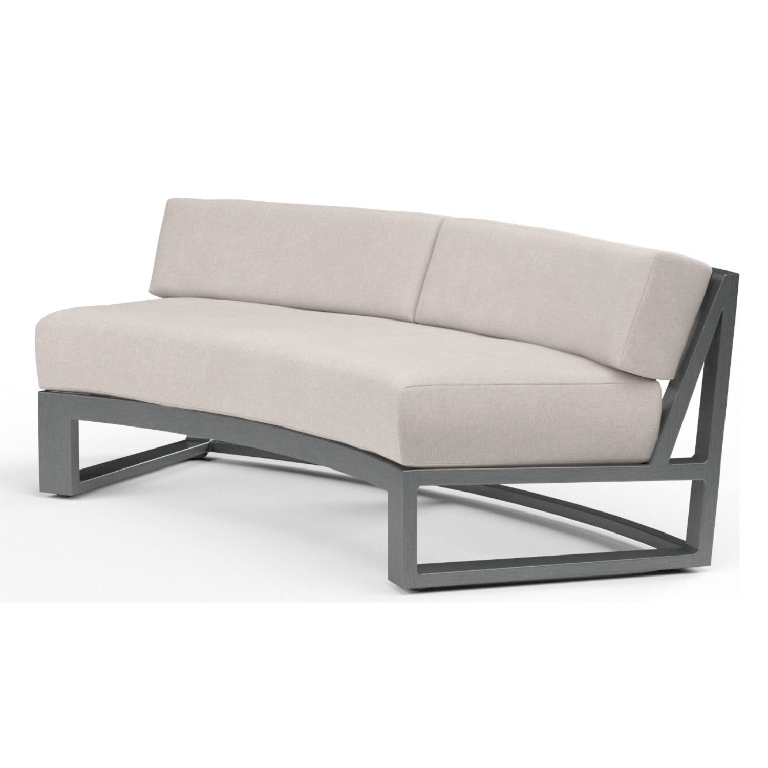 Sunset West Redondo Curved Canvas Natural Curved Outdoor Sofa