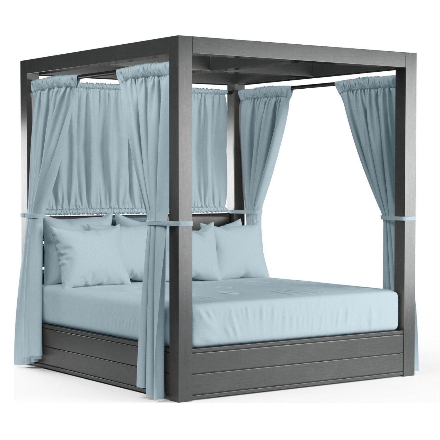 Sunset West Redondo Canvas Skyline Outdoor Resort King Day Bed aluminum daybed, front view