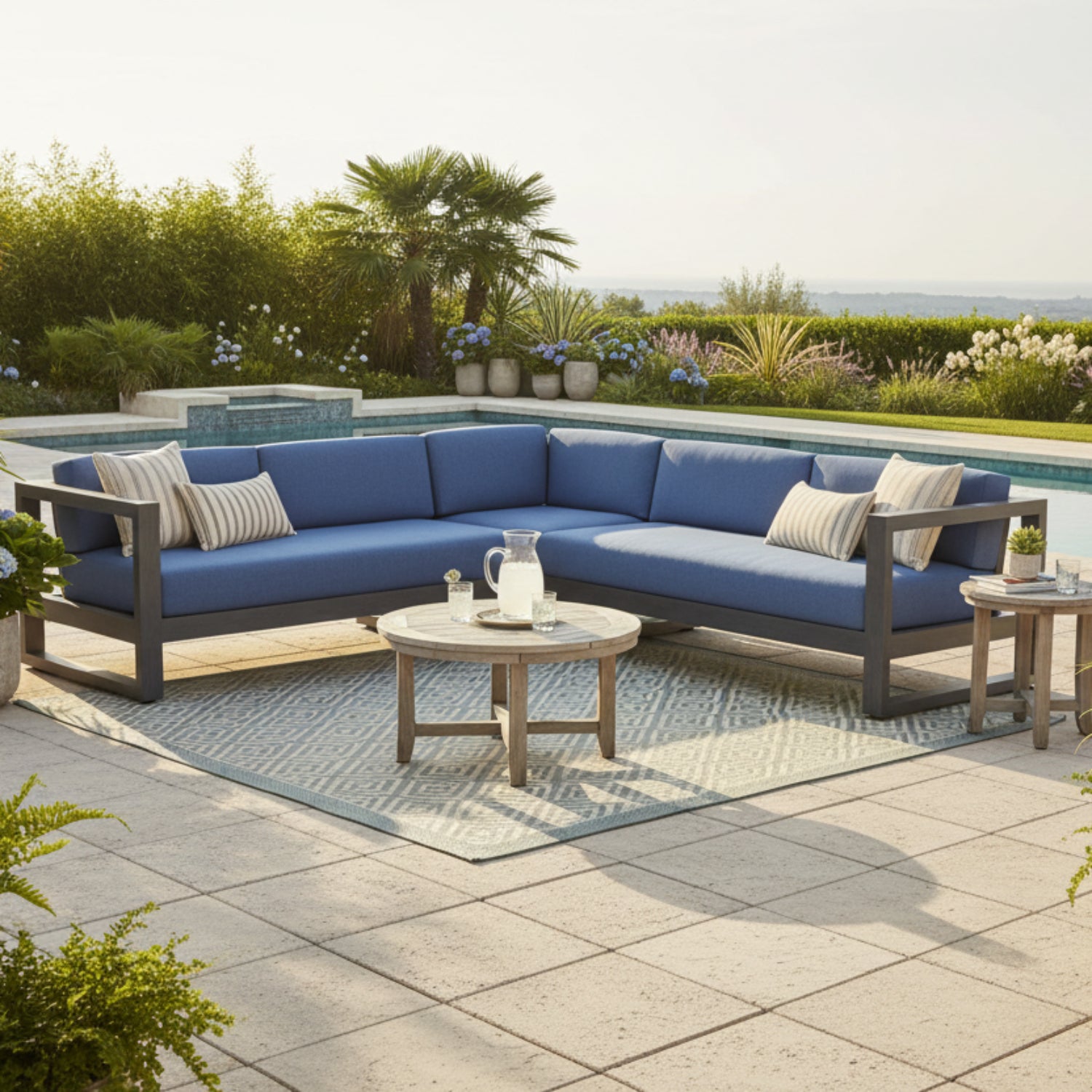 Sunset West Redondo Spectrum Indigo Outdoor Sectional