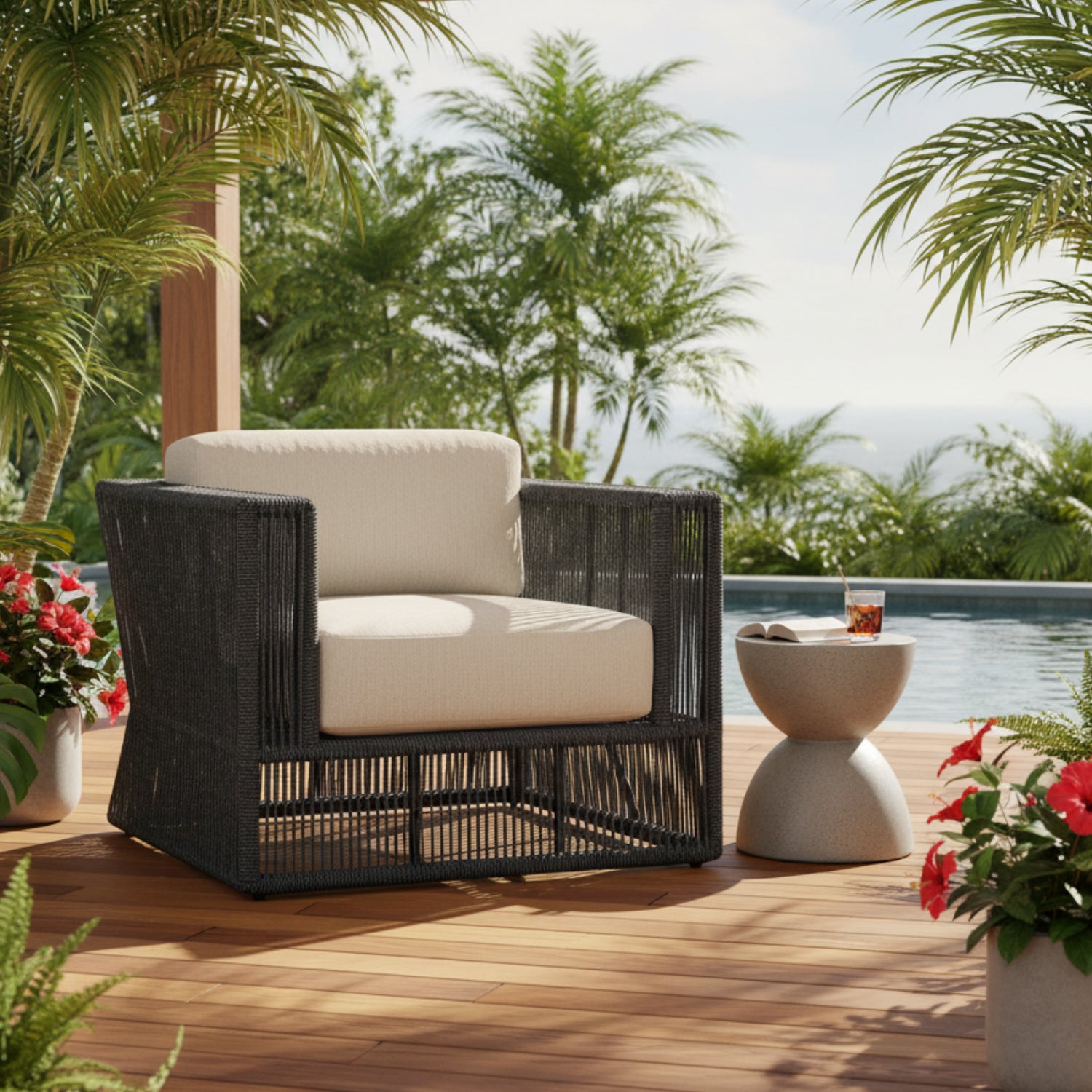 Sunset West Milano Echo Ash w/Self Welt Outdoor Club Chair