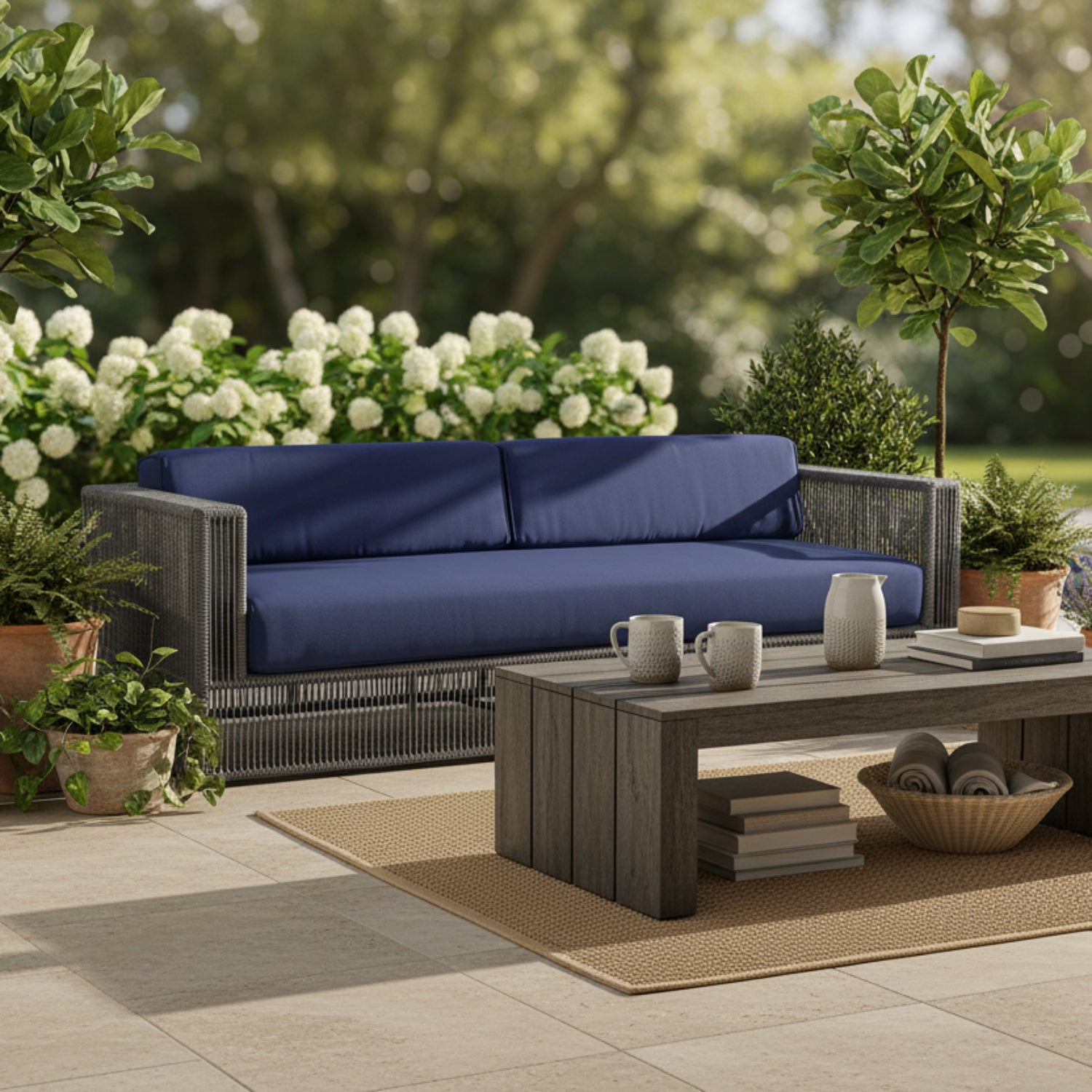 Sunset West Milano Echo Midnight w/Self Welt Outdoor Sofa