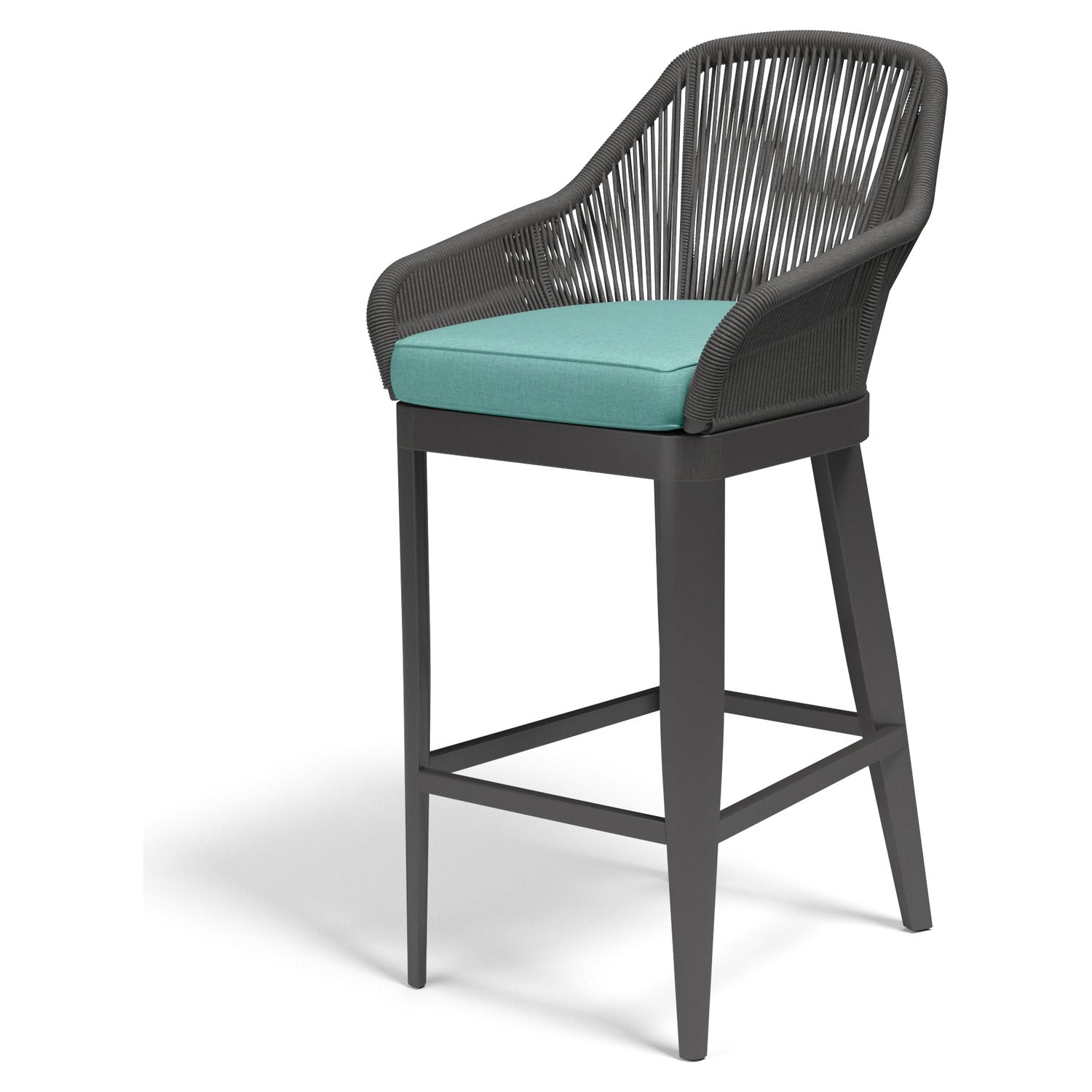 Sunset West Milano Dupione Celeste w/Self Welt Outdoor Barstool