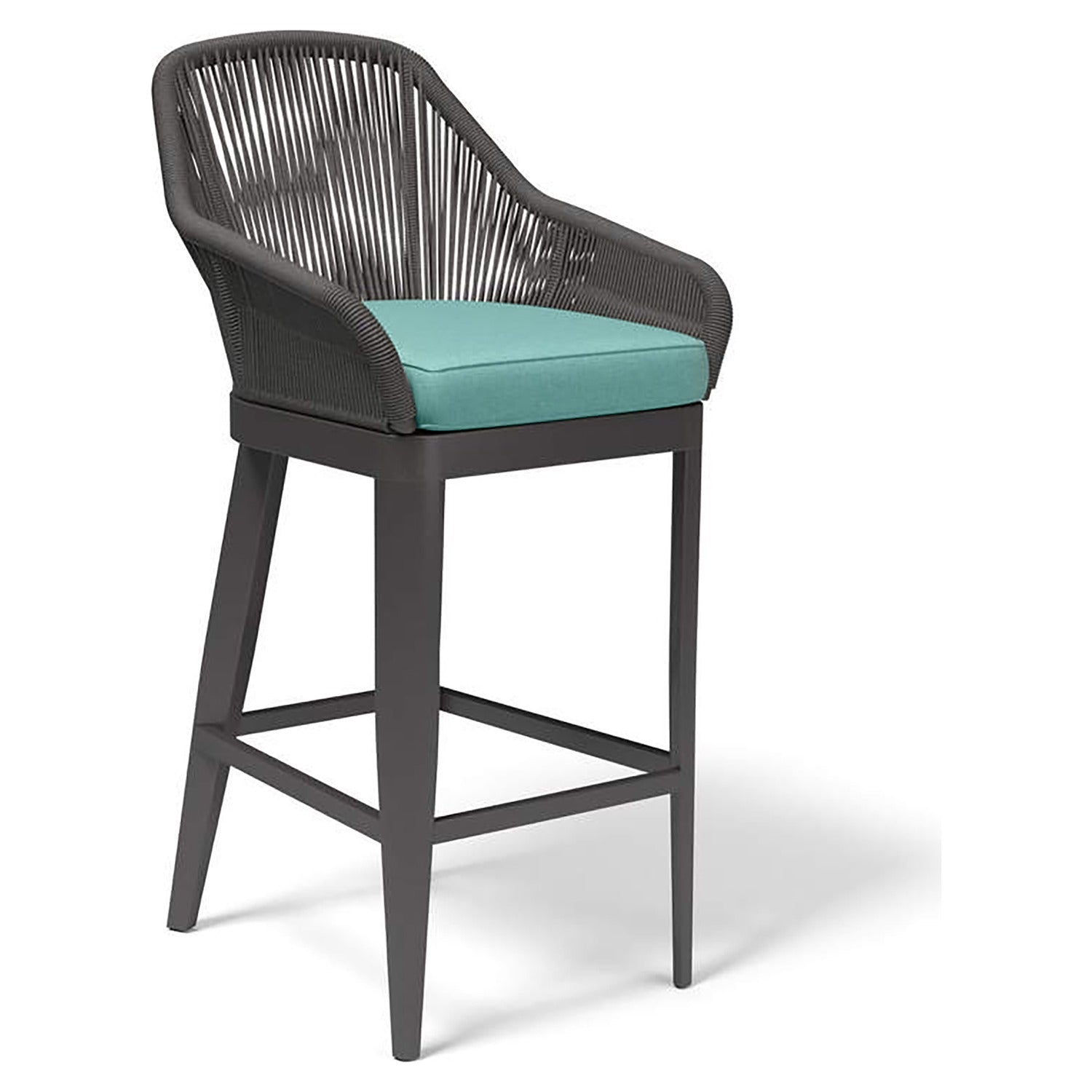 Sunset West Milano Dupione Celeste w/Self Welt Outdoor Barstool