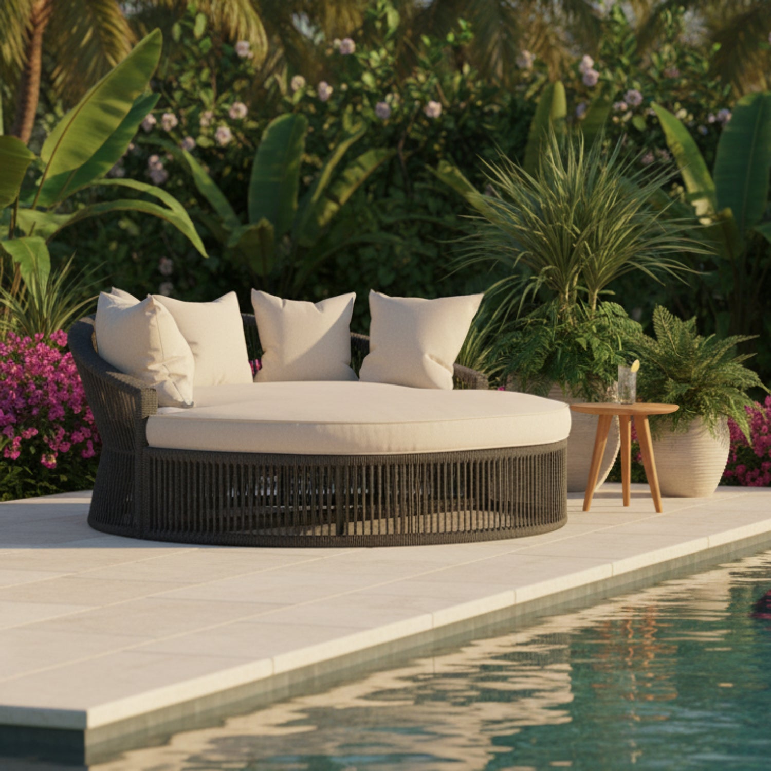 Sunset West Milano Echo Ash w/Self Welt Outdoor Daybed