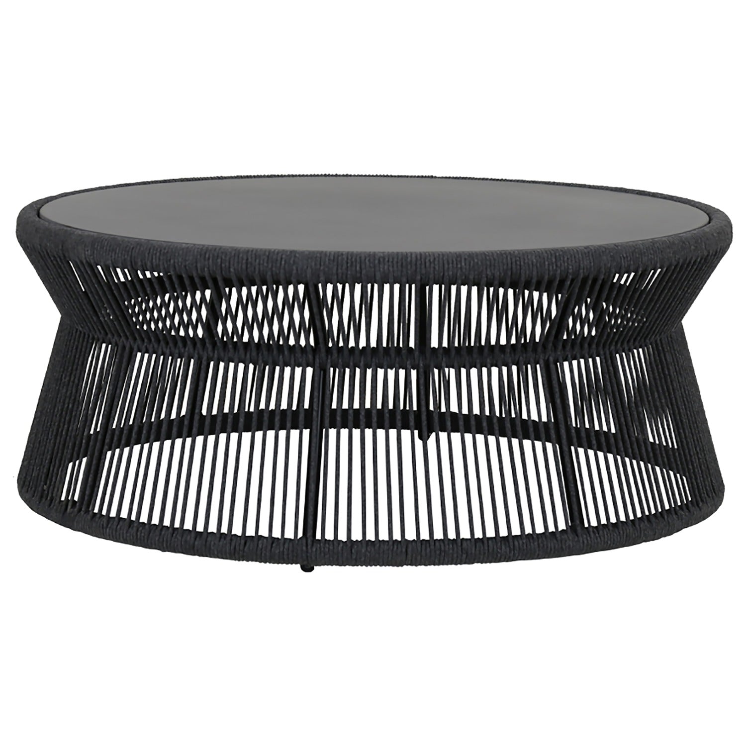 Sunset West Milano 40in Round Honed Absolute Granite Insert Top Outdoor Coffee Table