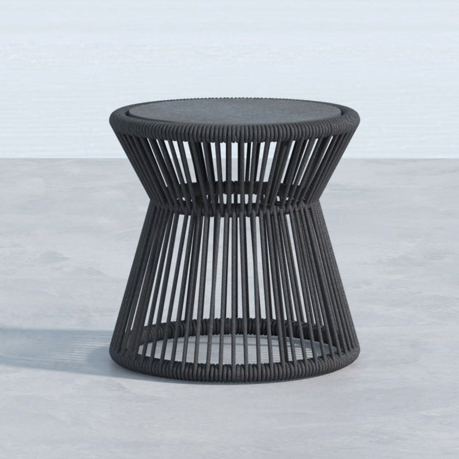 Sunset West Milano 20in Honed Granite Top Outdoor End Table Set of 2