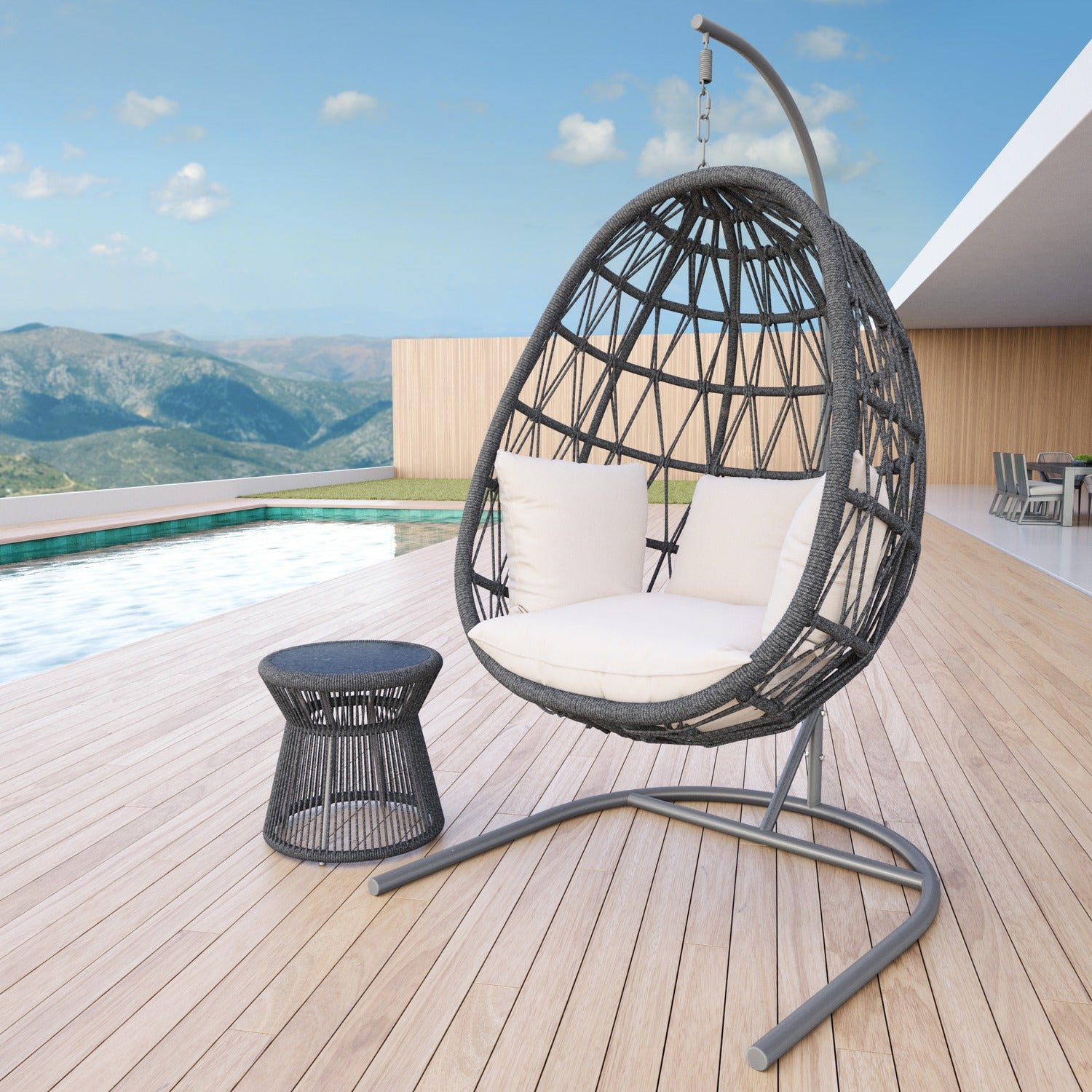 Sunset West Milano Echo Ash w/Self Welt Hanging Outdoor Chair