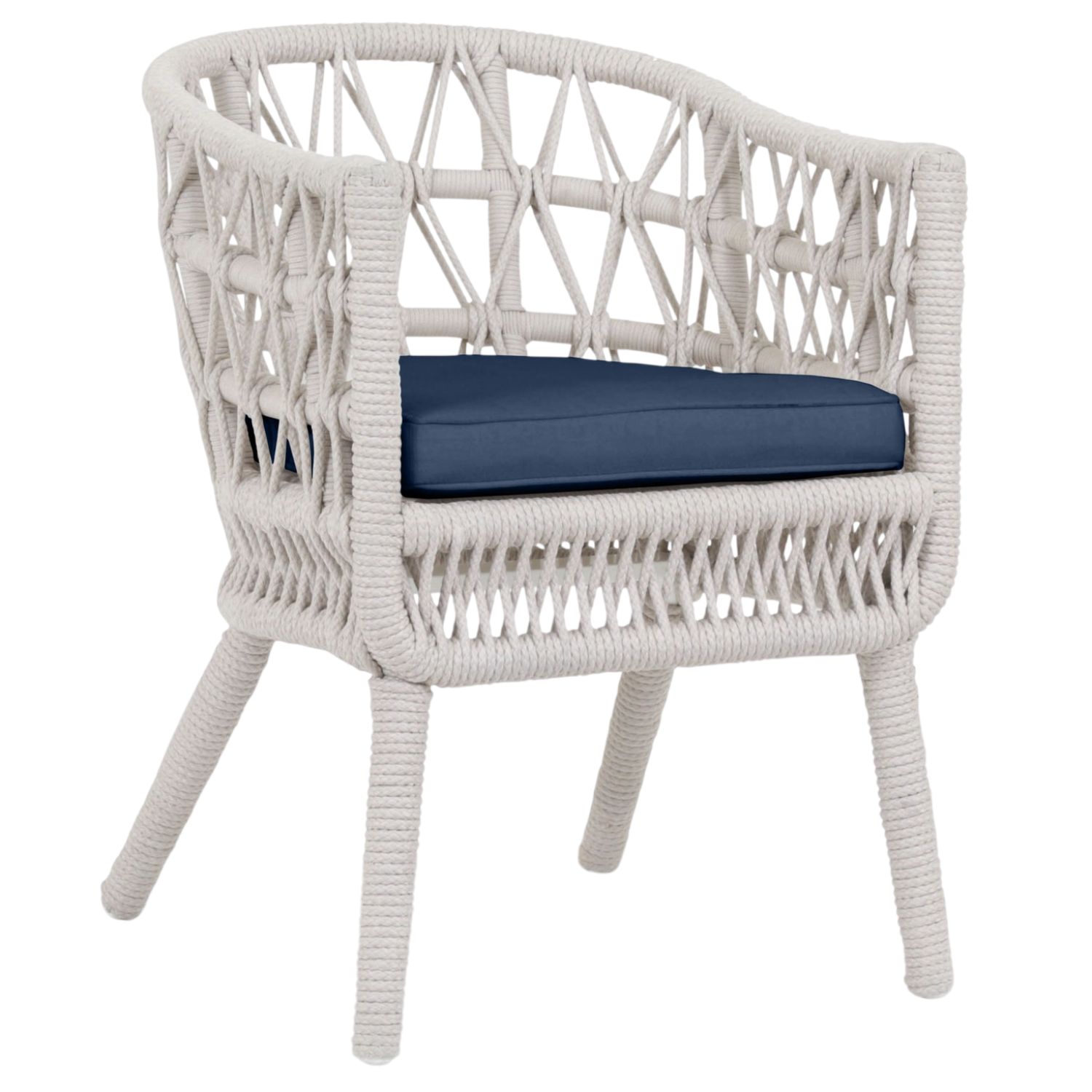 Sunset West Dana Rope Spectrum Indigo w/Self Welt Outdoor Dining Chair