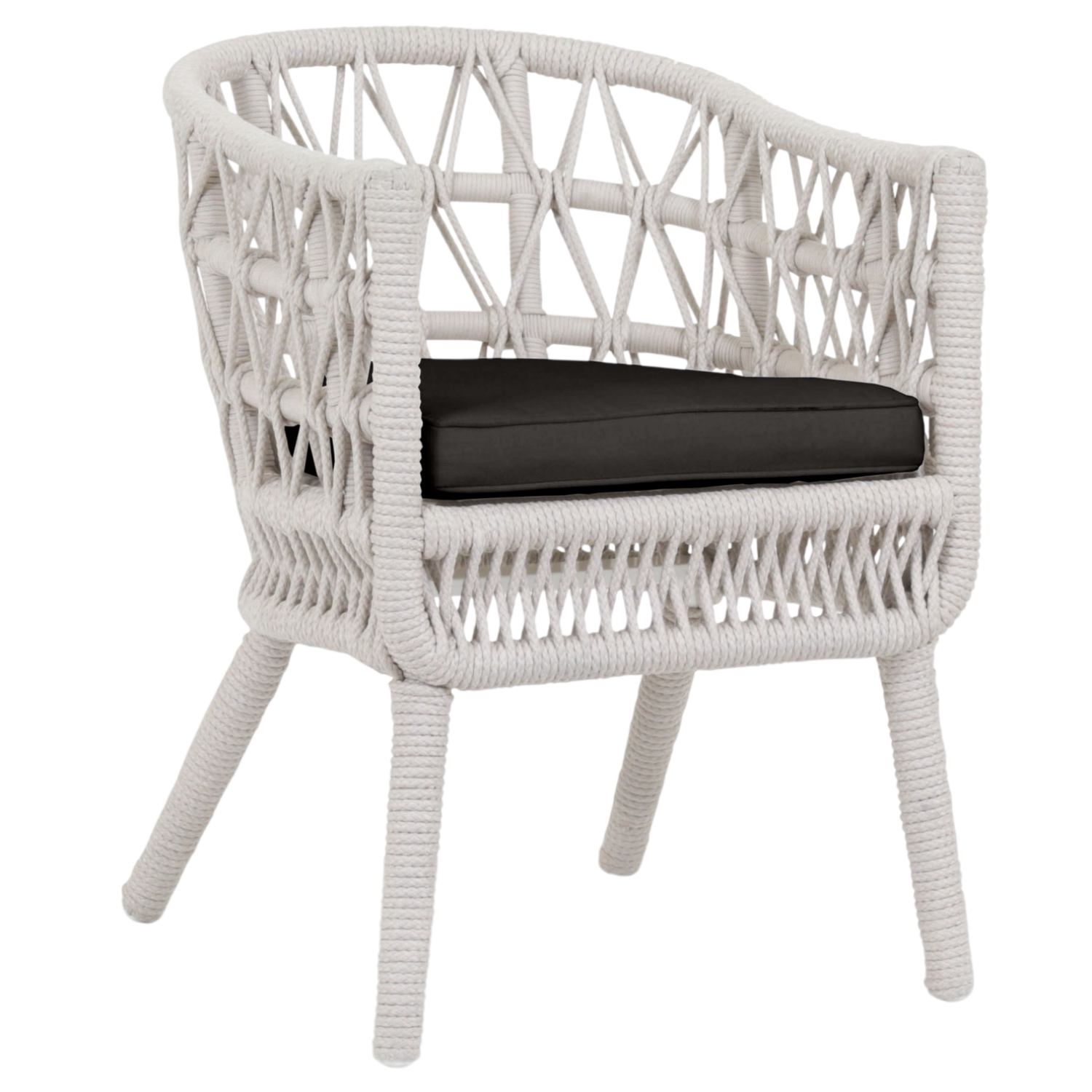 Sunset West Dana Rope Spectrum Carbon w/Self Welt Outdoor Dining Chair