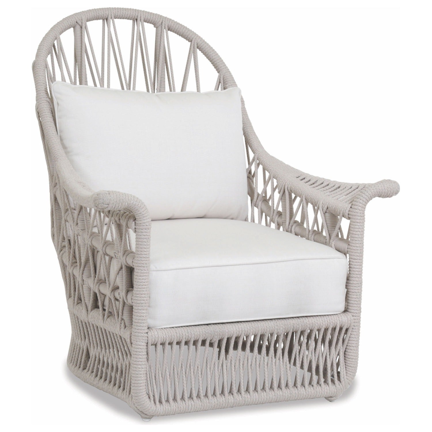 Sunset West Dana Rope Linen Canvas w/Self Welt Wing Outdoor Chair