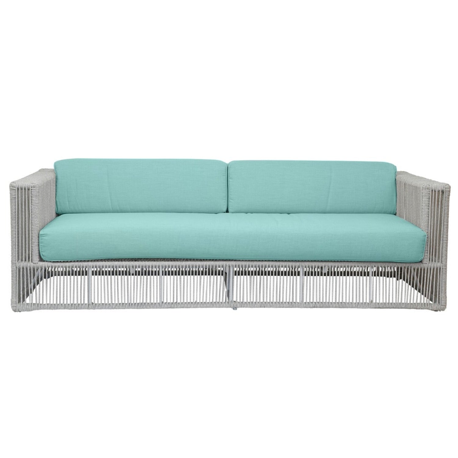 Sunset West Miami Dupione Celeste w/Self Welt Outdoor Sofa