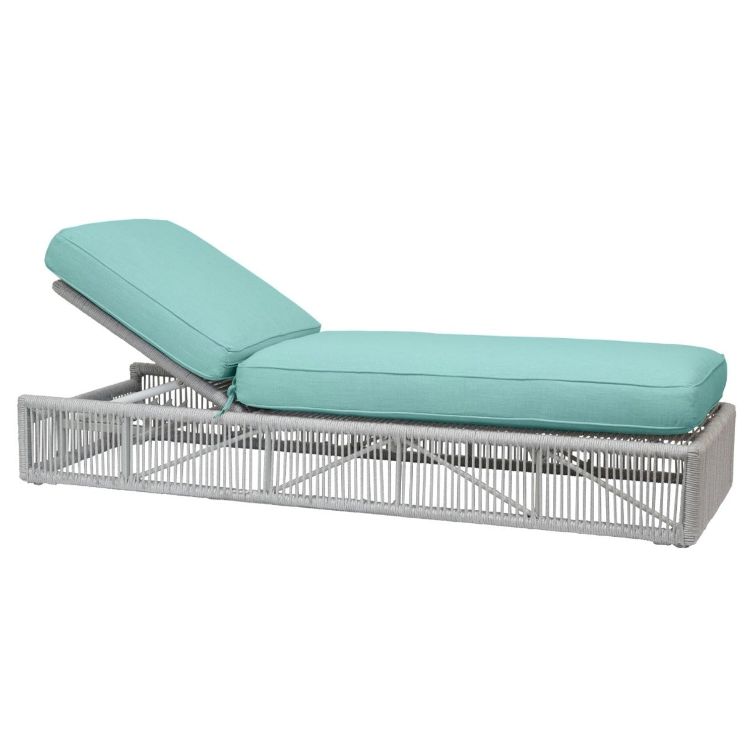 Sunset West Miami Dupione Celeste w/Self Welt Outdoor Adjustable Chaise