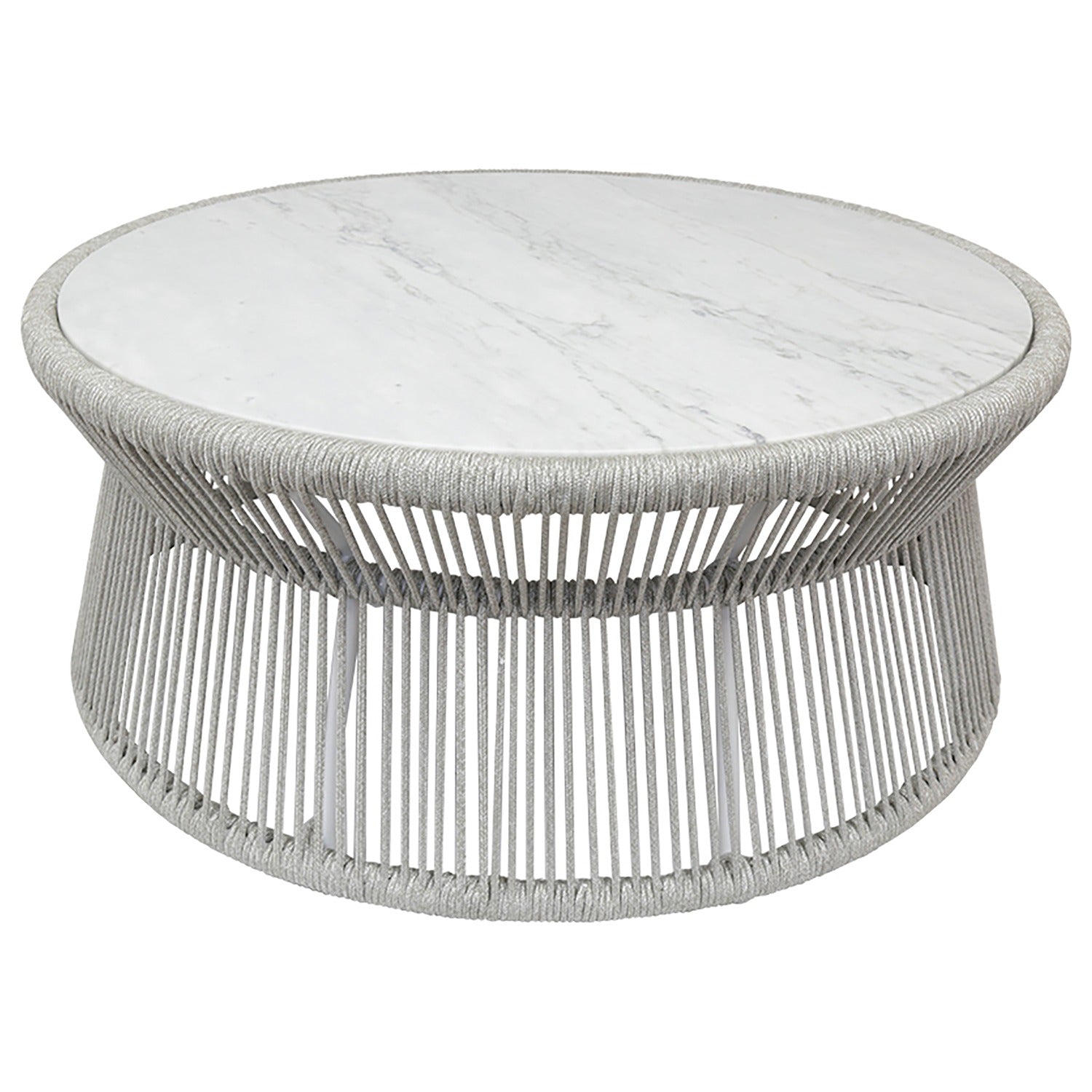 Sunset West Miami Honed Cararra Marble Top Outdoor Coffee Table