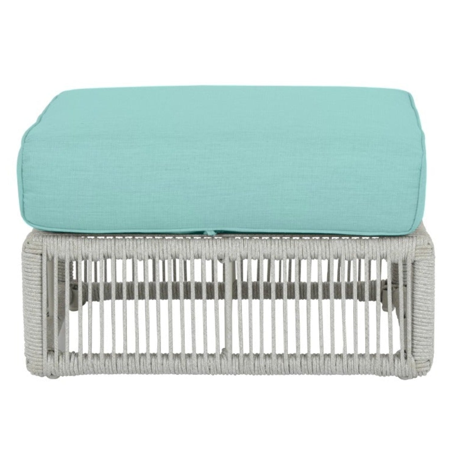 Sunset West Miami Dupione Celeste w/Self Welt Outdoor Ottoman