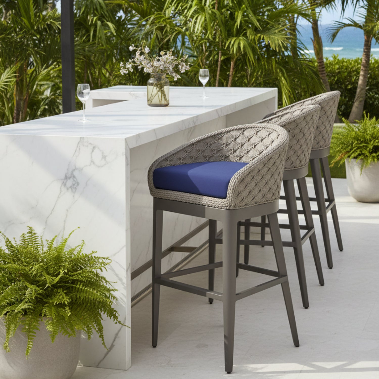 Sunset West Marbella Echo Midnight Outdoor Barstool