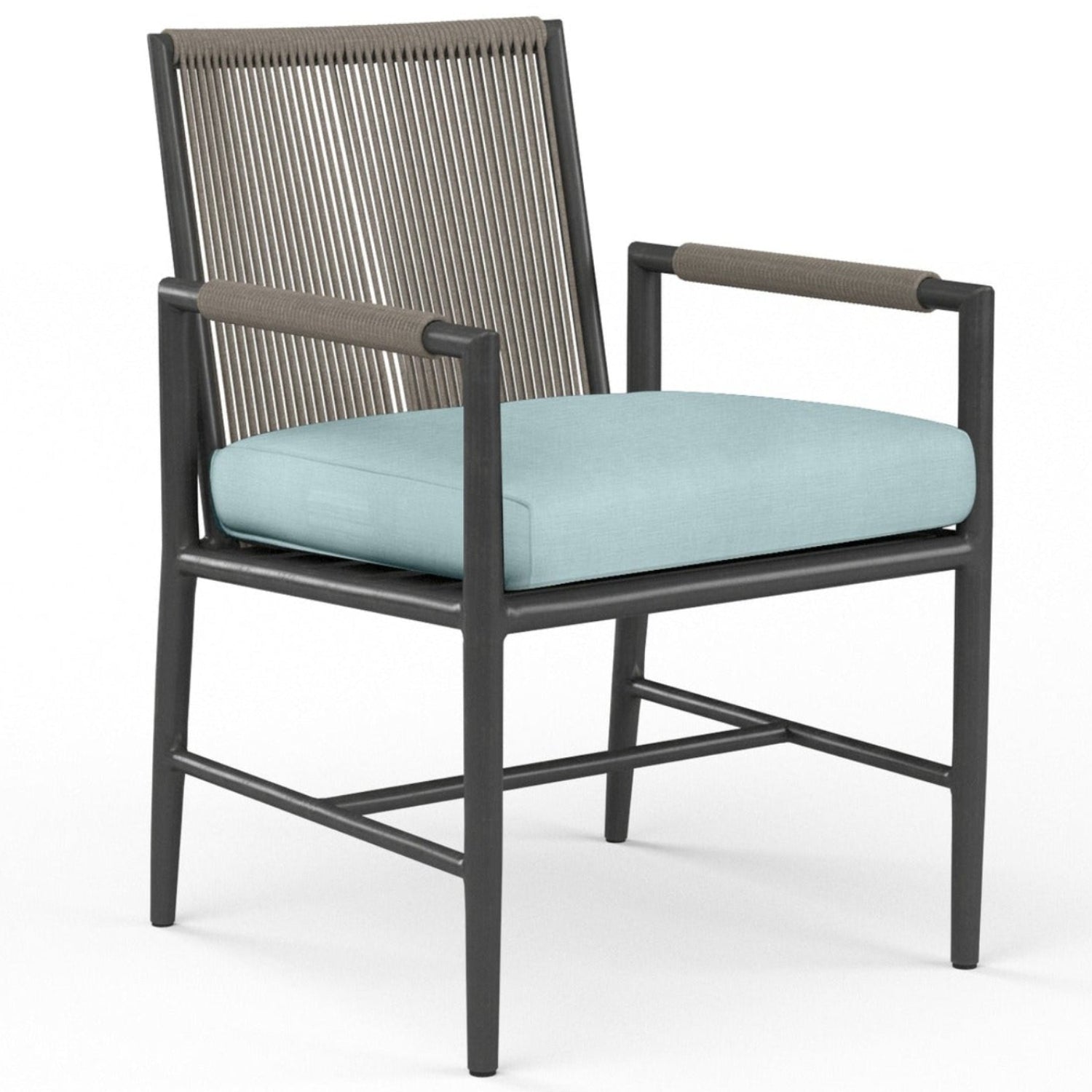 Sunset West Pietra Dupione Celeste Outdoor Dining Chair Set of 2