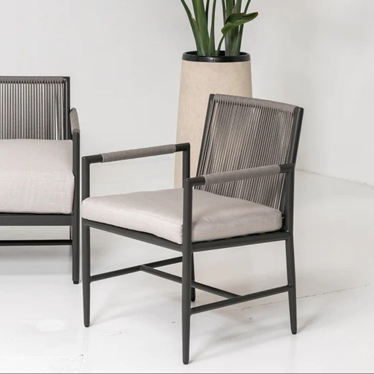 Sunset West Pietra Echo Ash Outdoor Dining Chair Set of 2